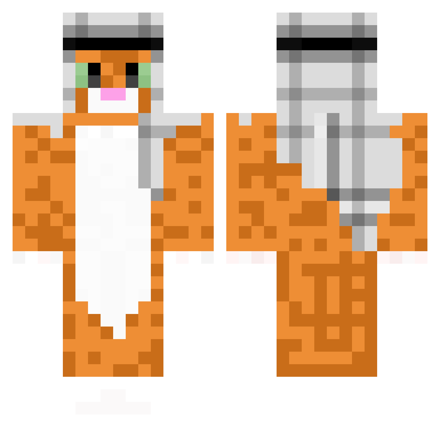 Copere Minecraft skin, front and back view