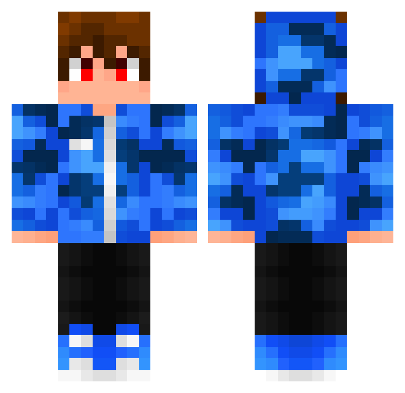 zTheFakee Minecraft skin, front and back view