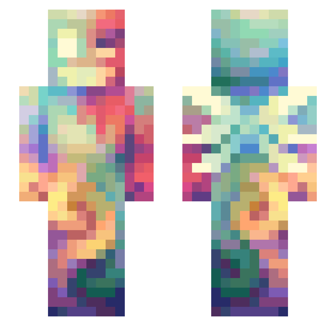 ScorchRS Minecraft skin, front and back view