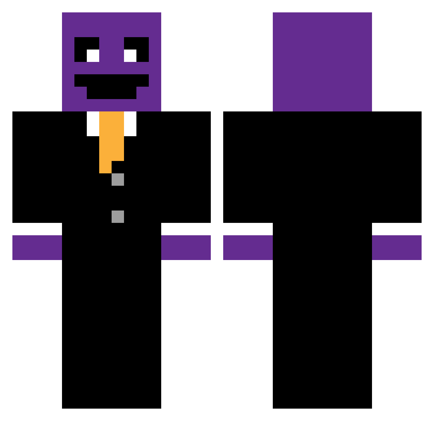 PeterBu11 Minecraft skin, front and back view