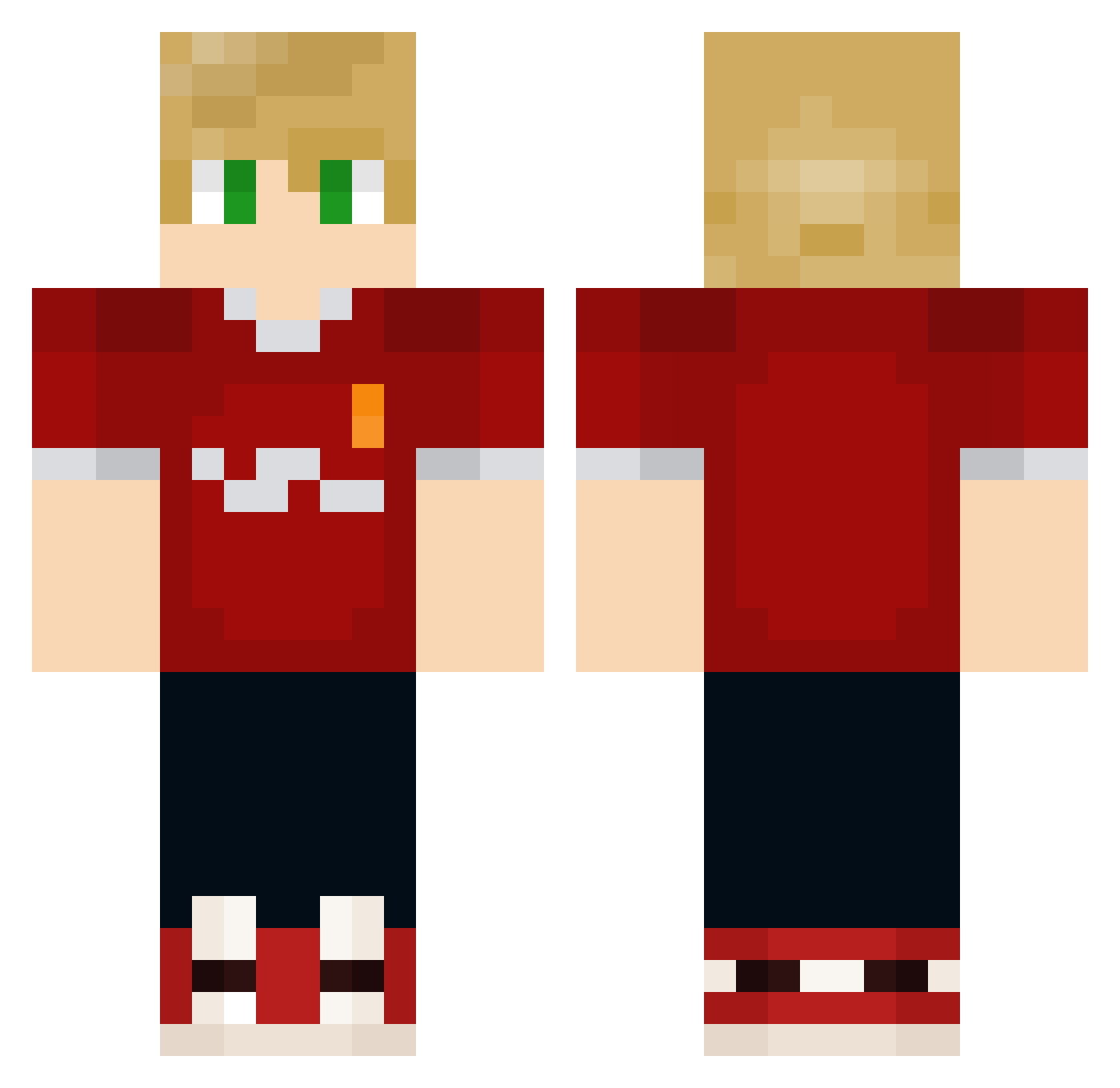 sixty24 Minecraft skin, front and back view