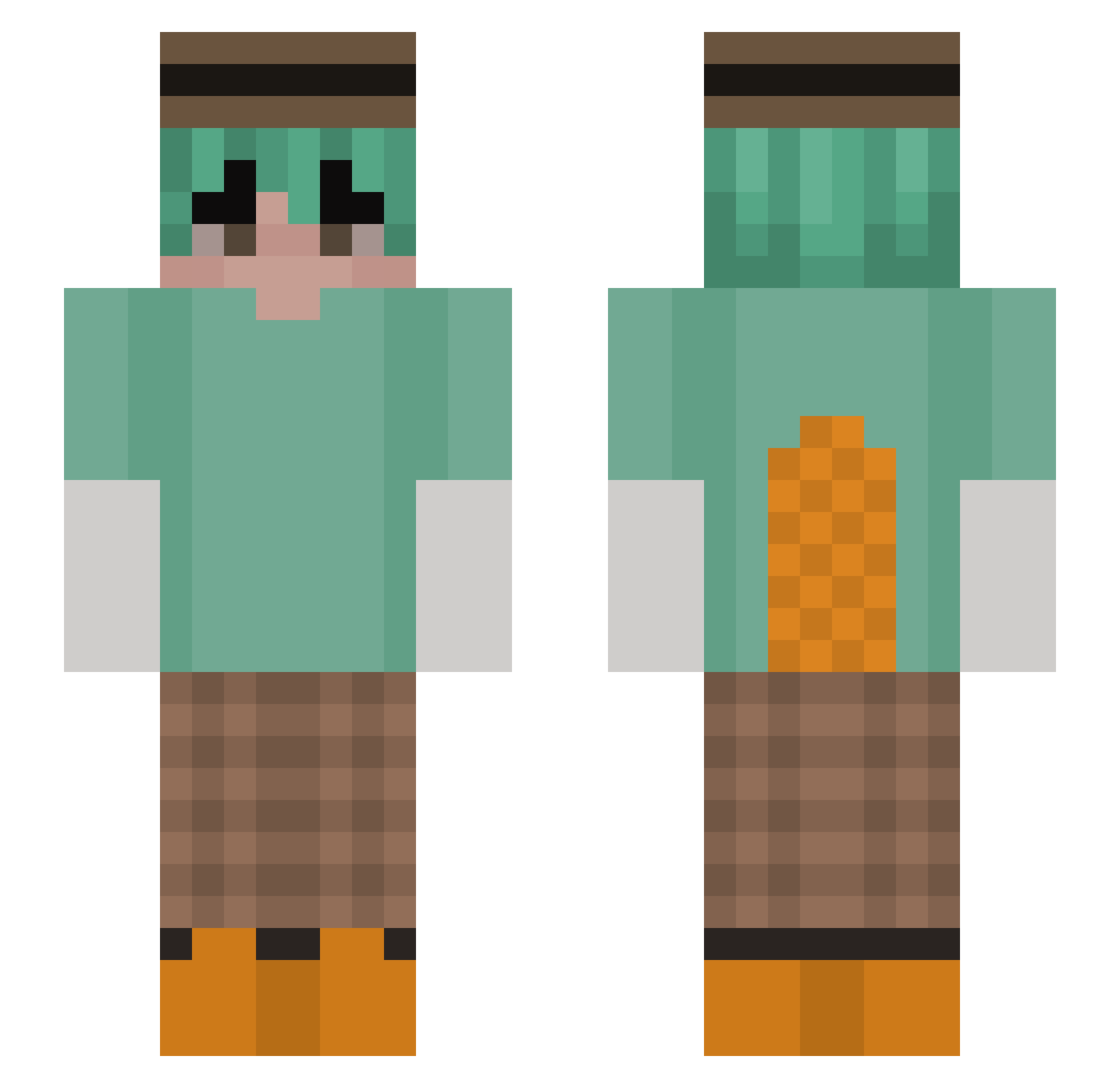 AstroFlag Minecraft skin, front and back view