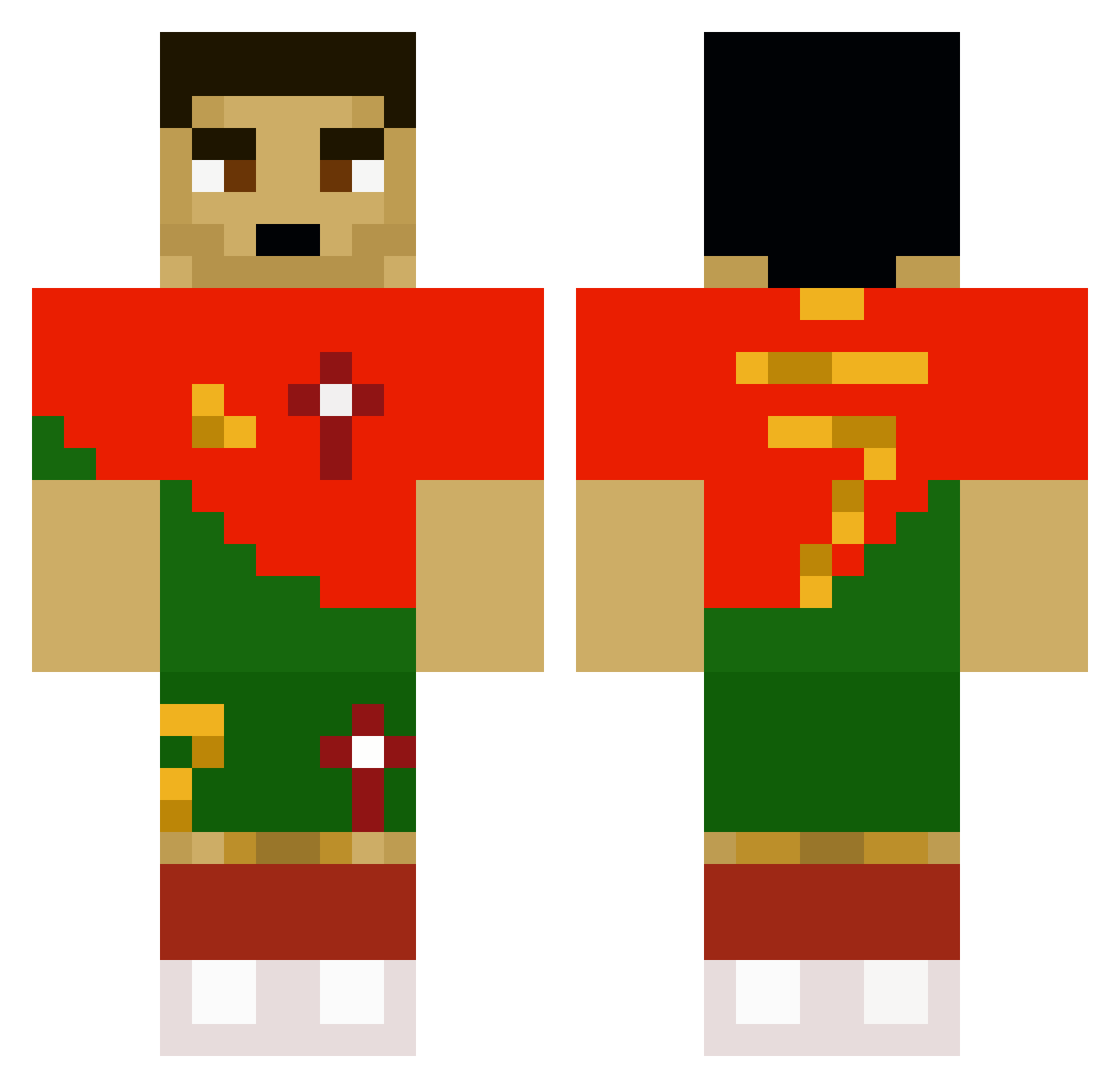 5toby Minecraft skin, front and back view