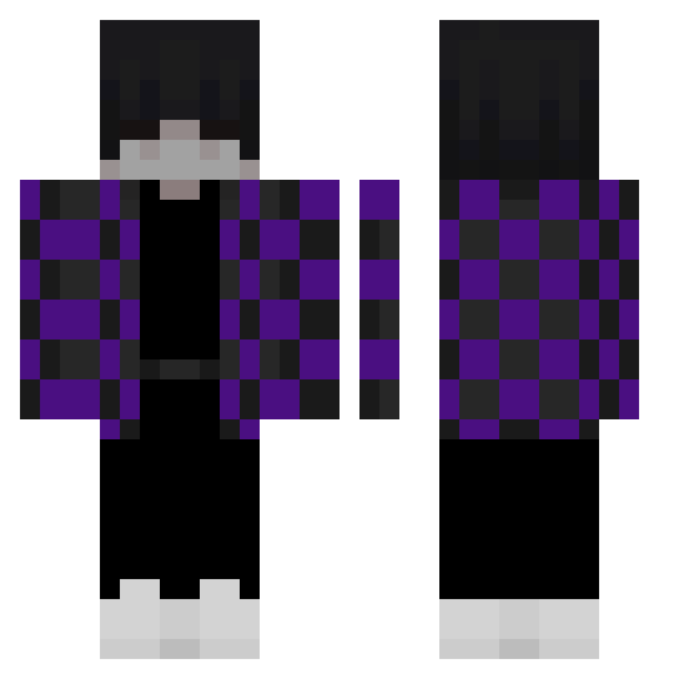 Ukeyowl Minecraft skin, front and back view
