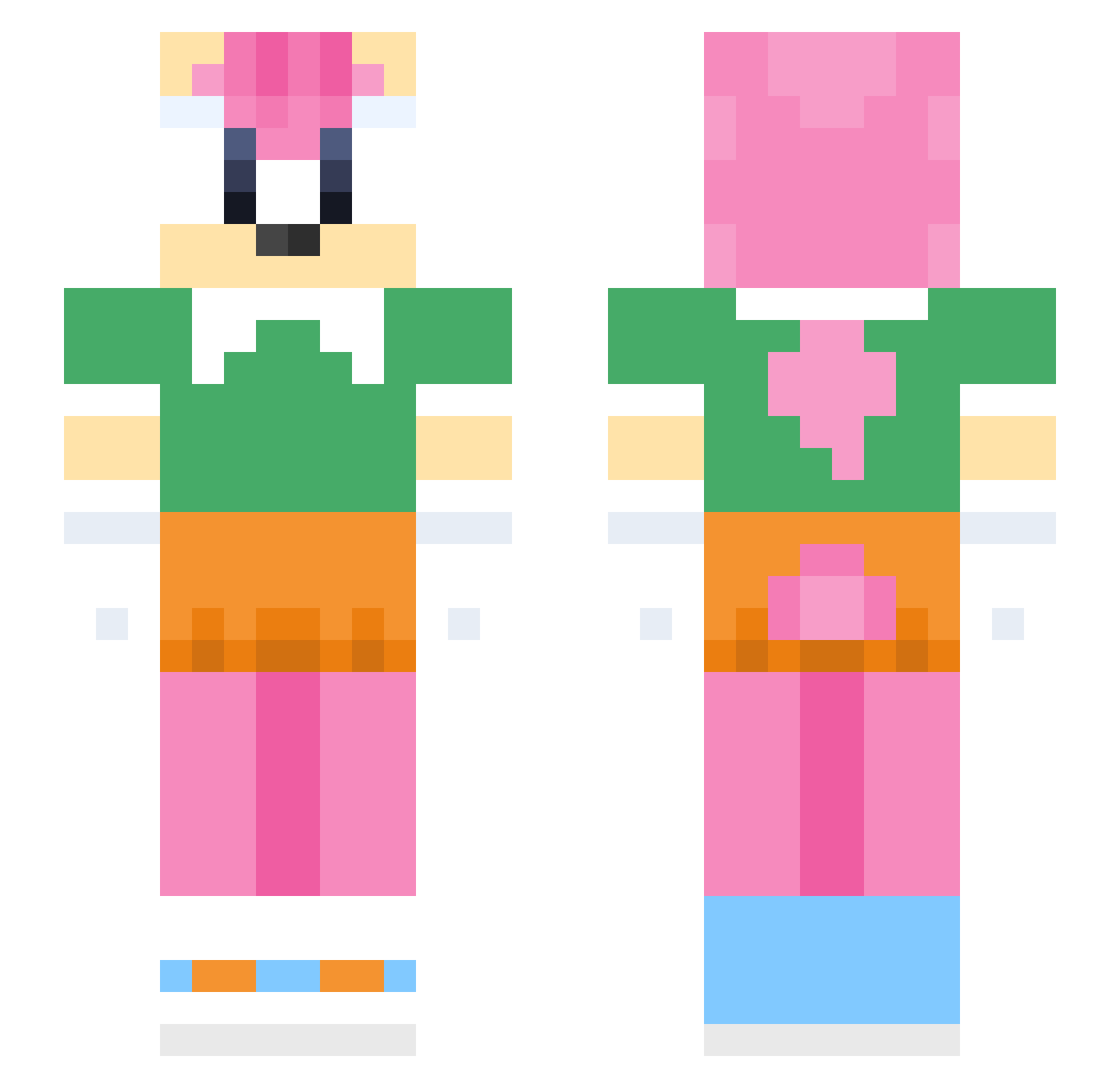 Ikutsen Minecraft skin, front and back view