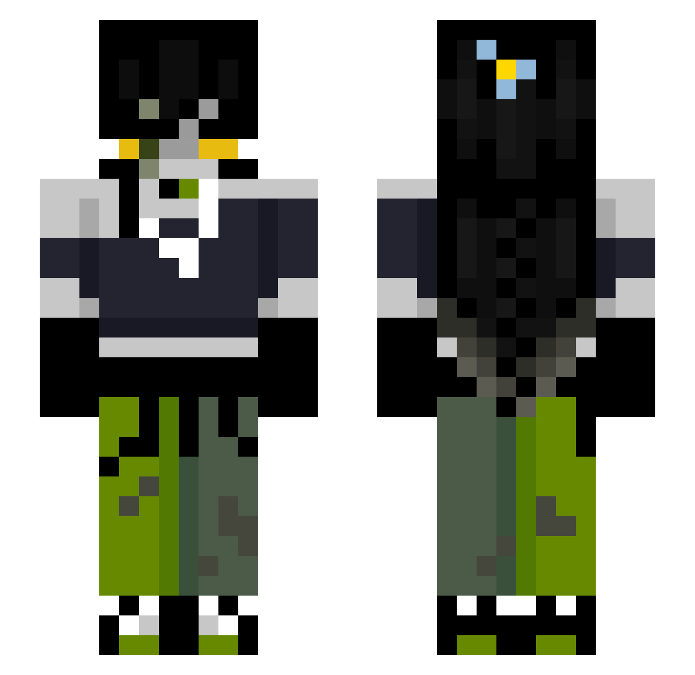 Honteei Minecraft skin, front and back view