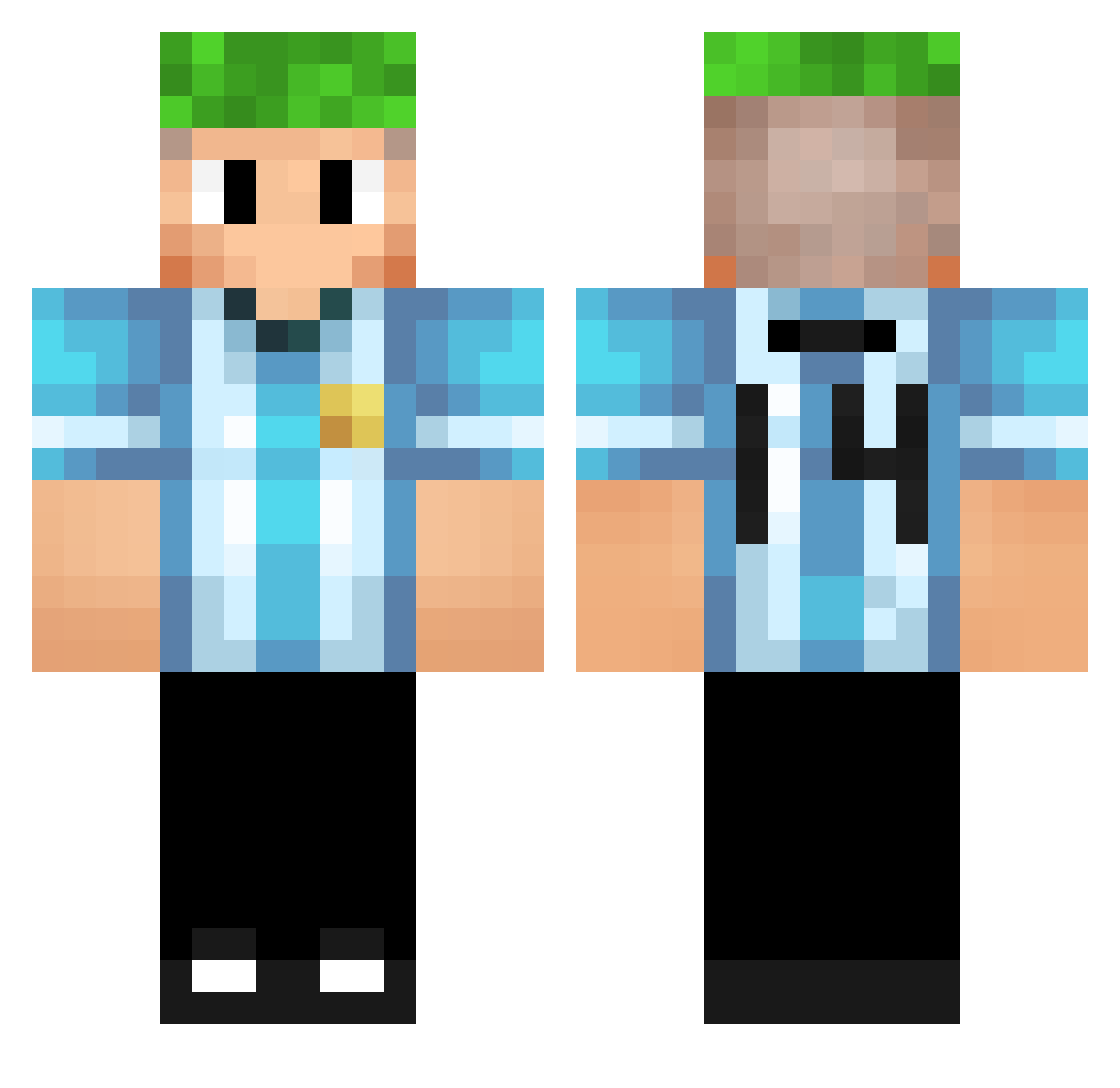 SantyTeUSA Minecraft skin, front and back view