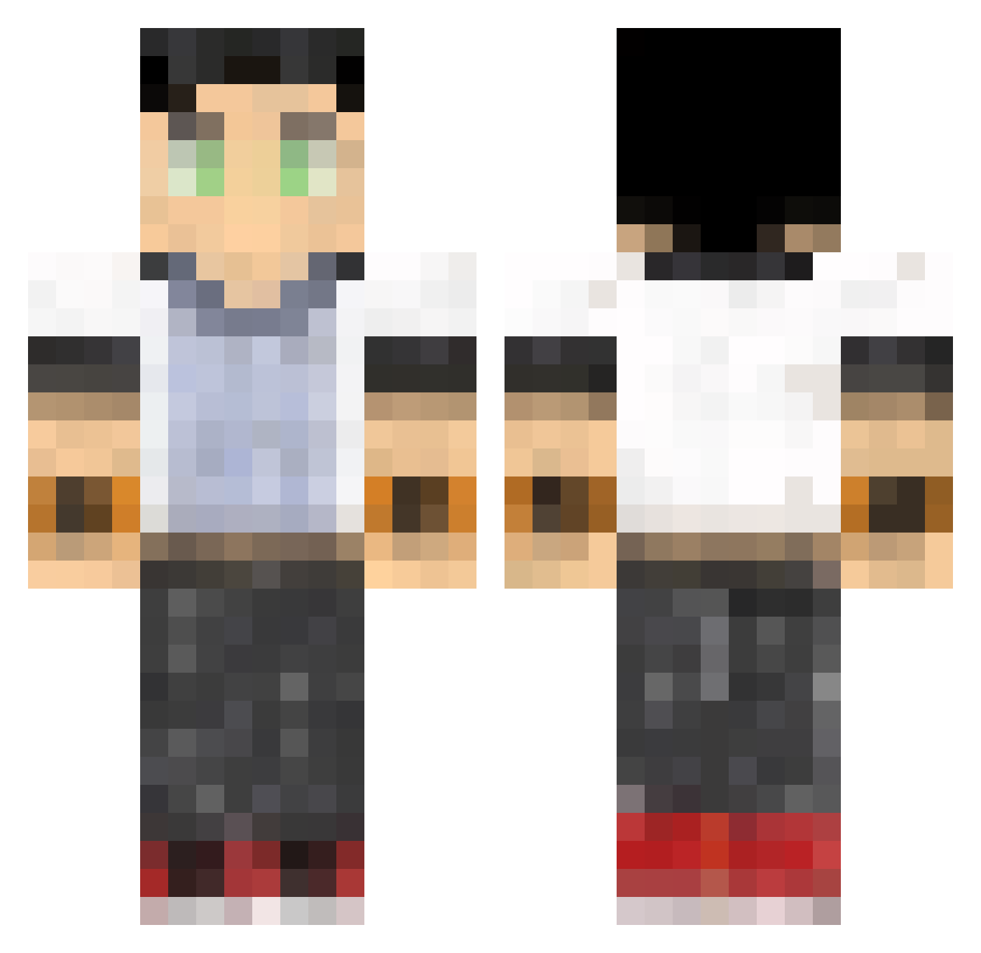 SNOWMAN_HELLO Minecraft skin, front and back view