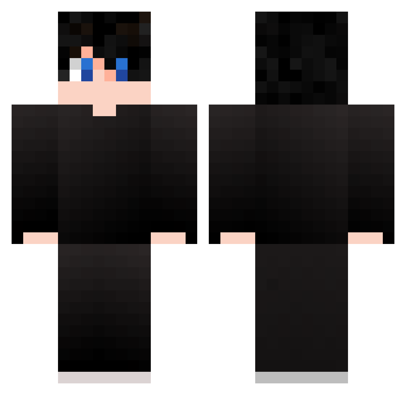 zerotwopvp Minecraft skin, front and back view