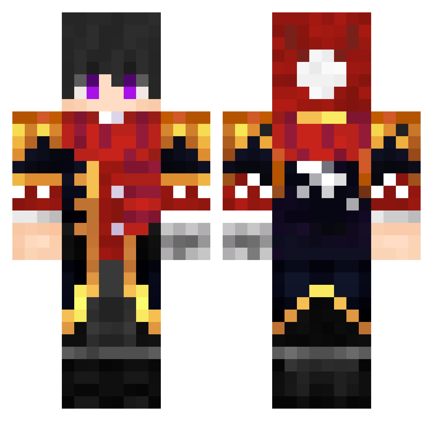 TayTooTa Minecraft skin, front and back view