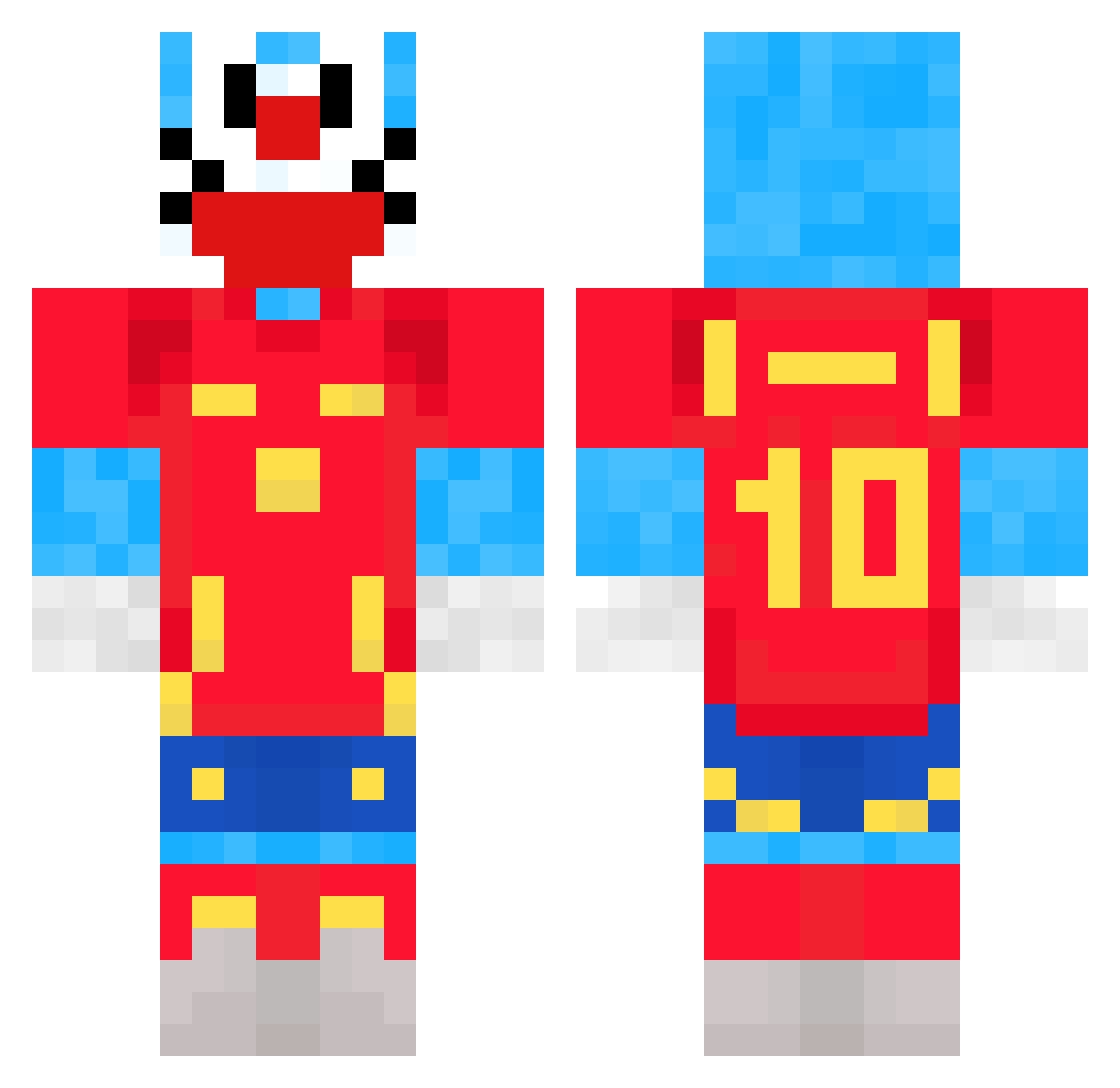 albertoutrilla Minecraft skin, front and back view