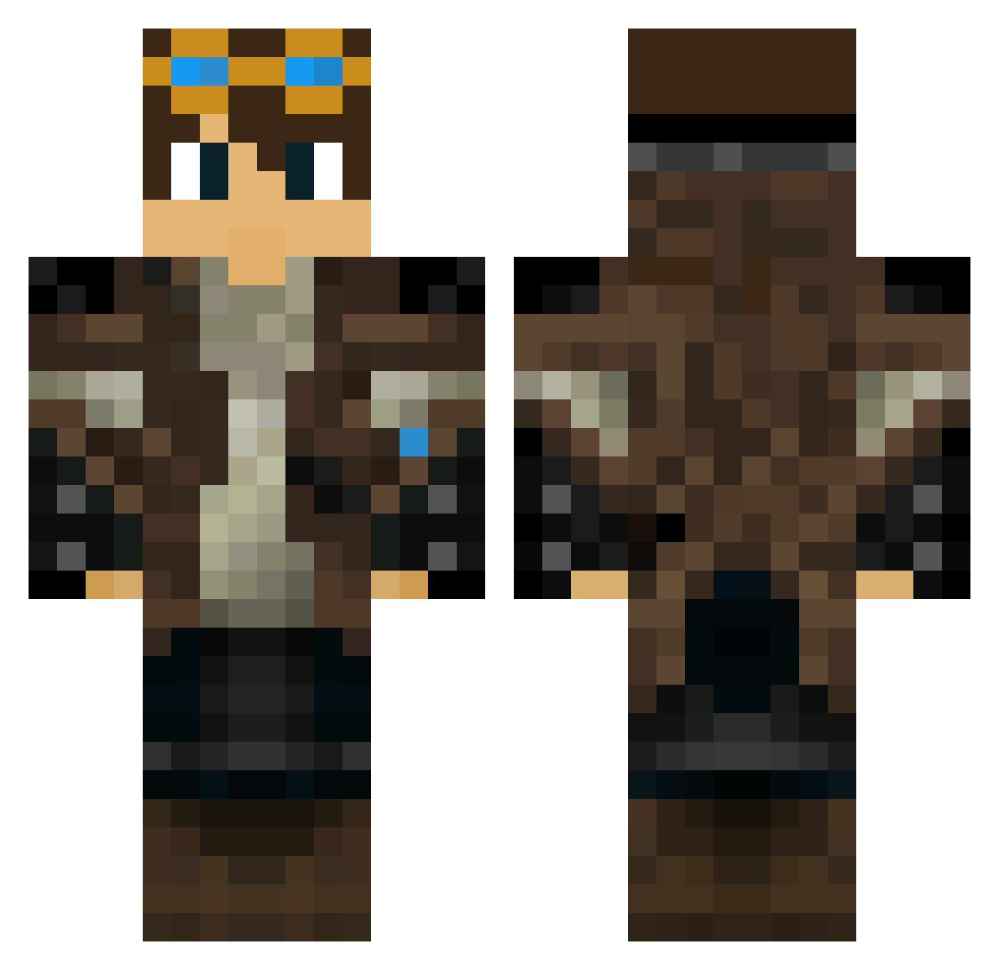 WuMpE Minecraft skin, front and back view