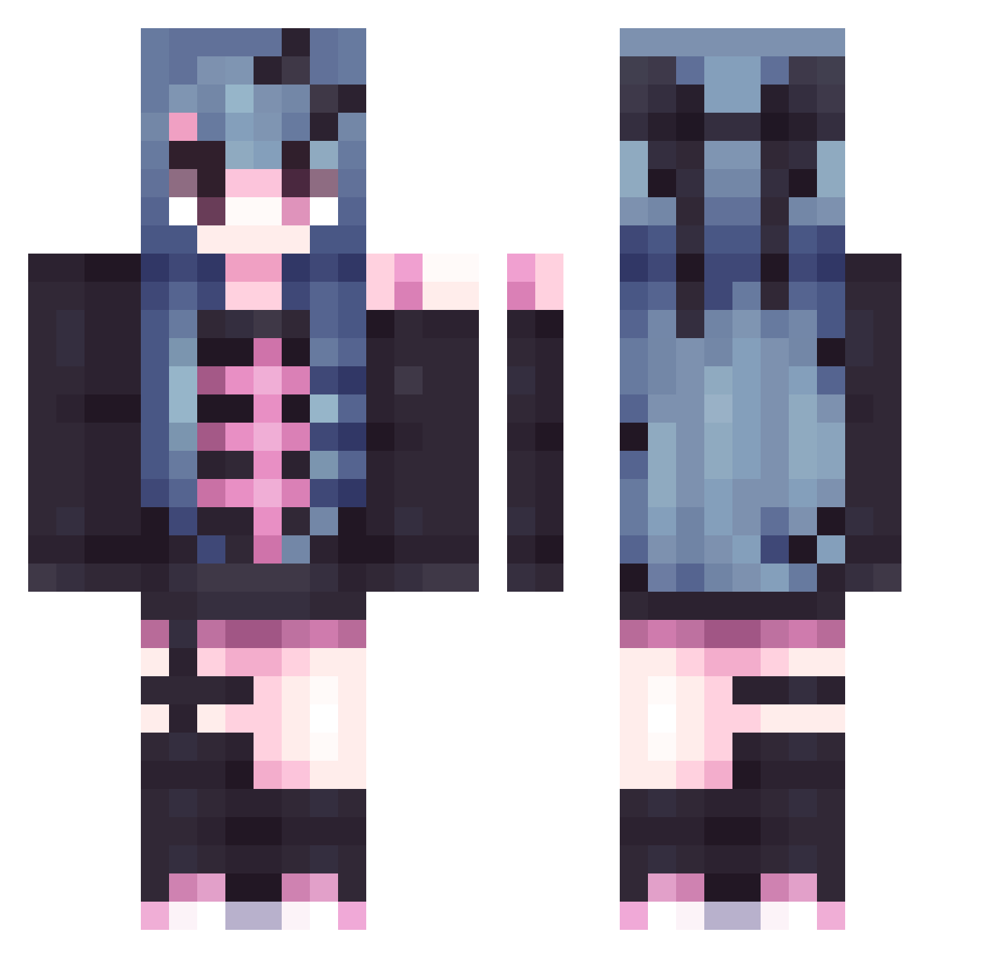 whhl Minecraft skin, front and back view