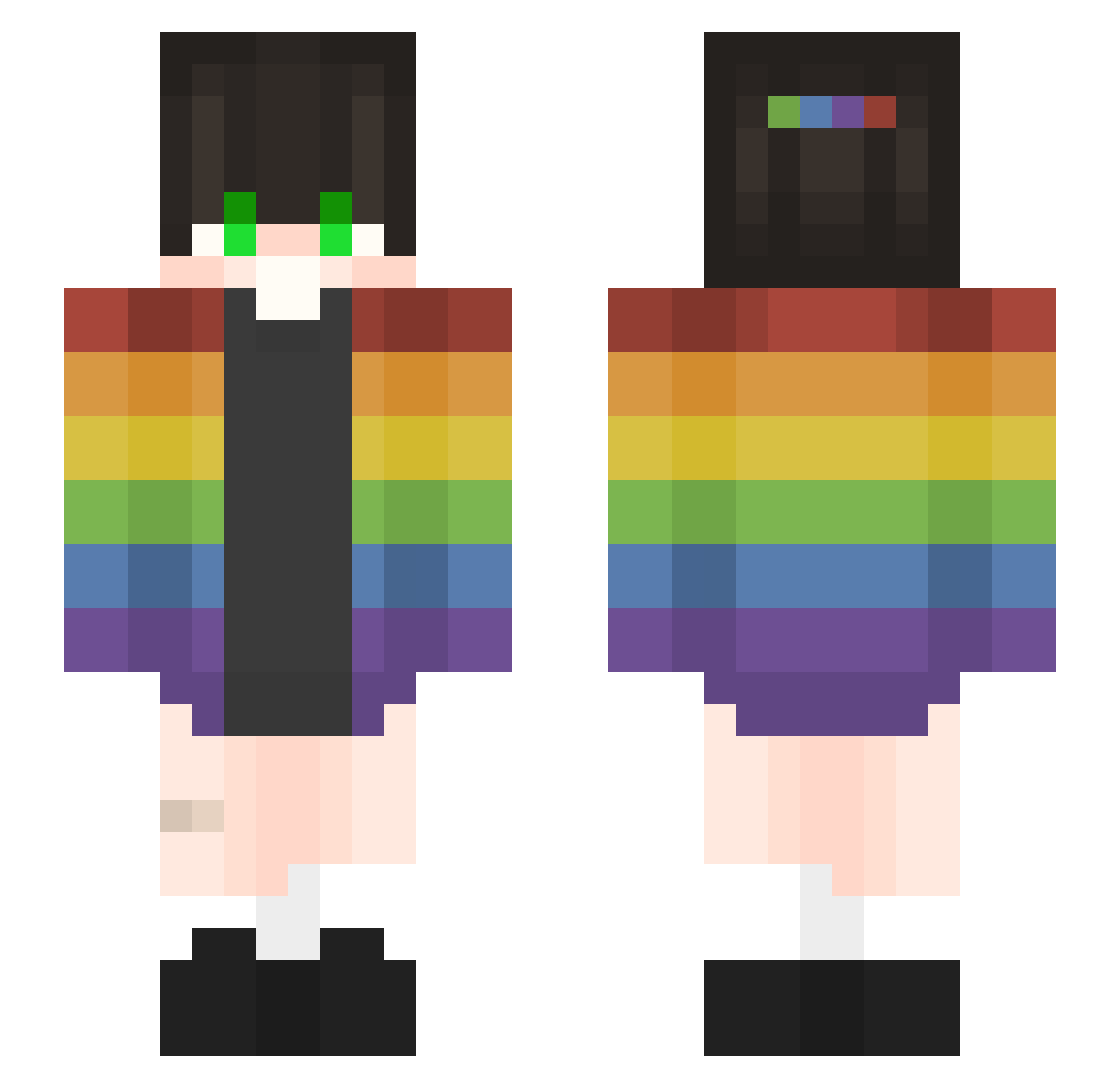 Sohiun Minecraft skin, front and back view