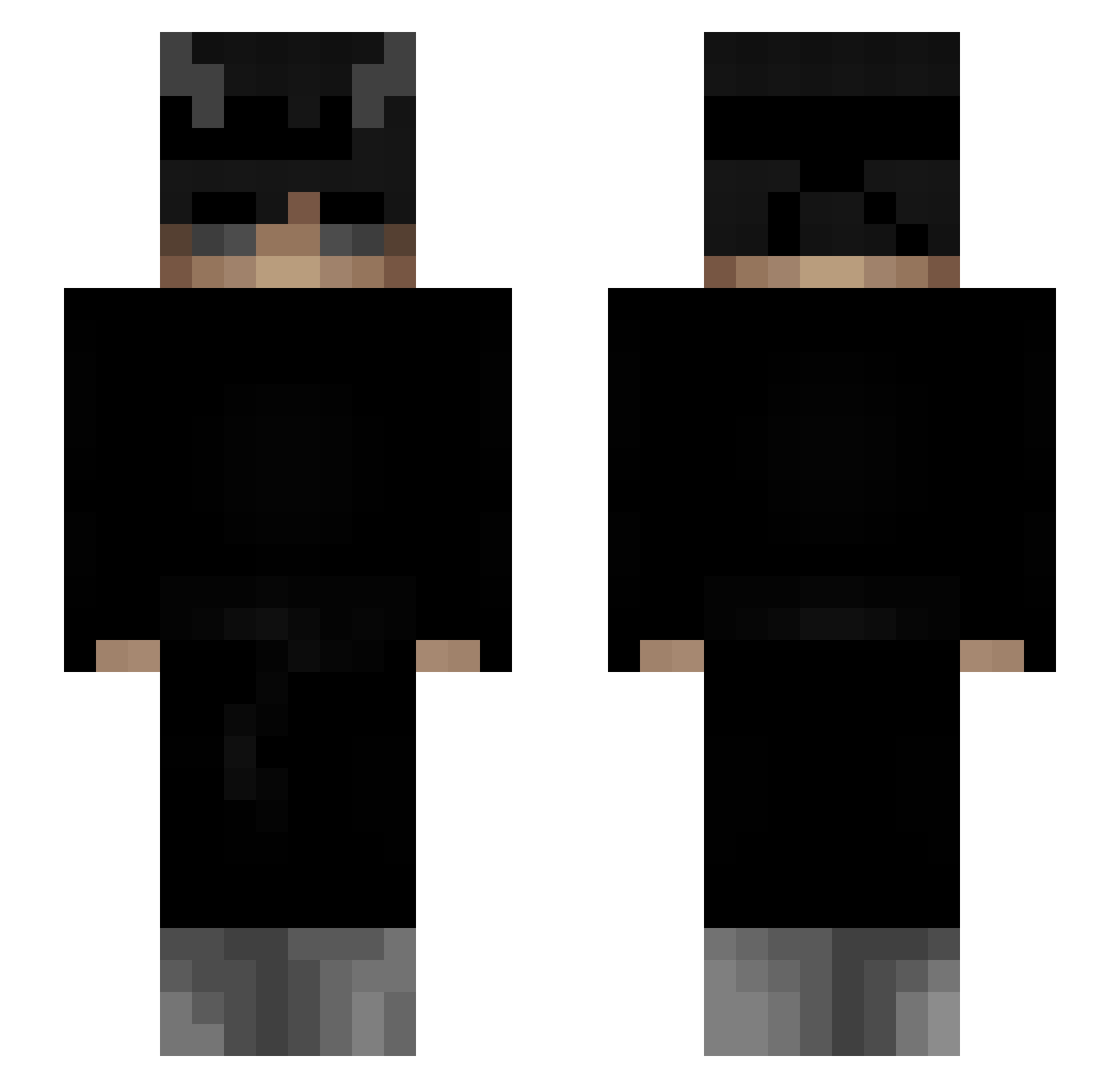 Voqlz Minecraft skin, front and back view