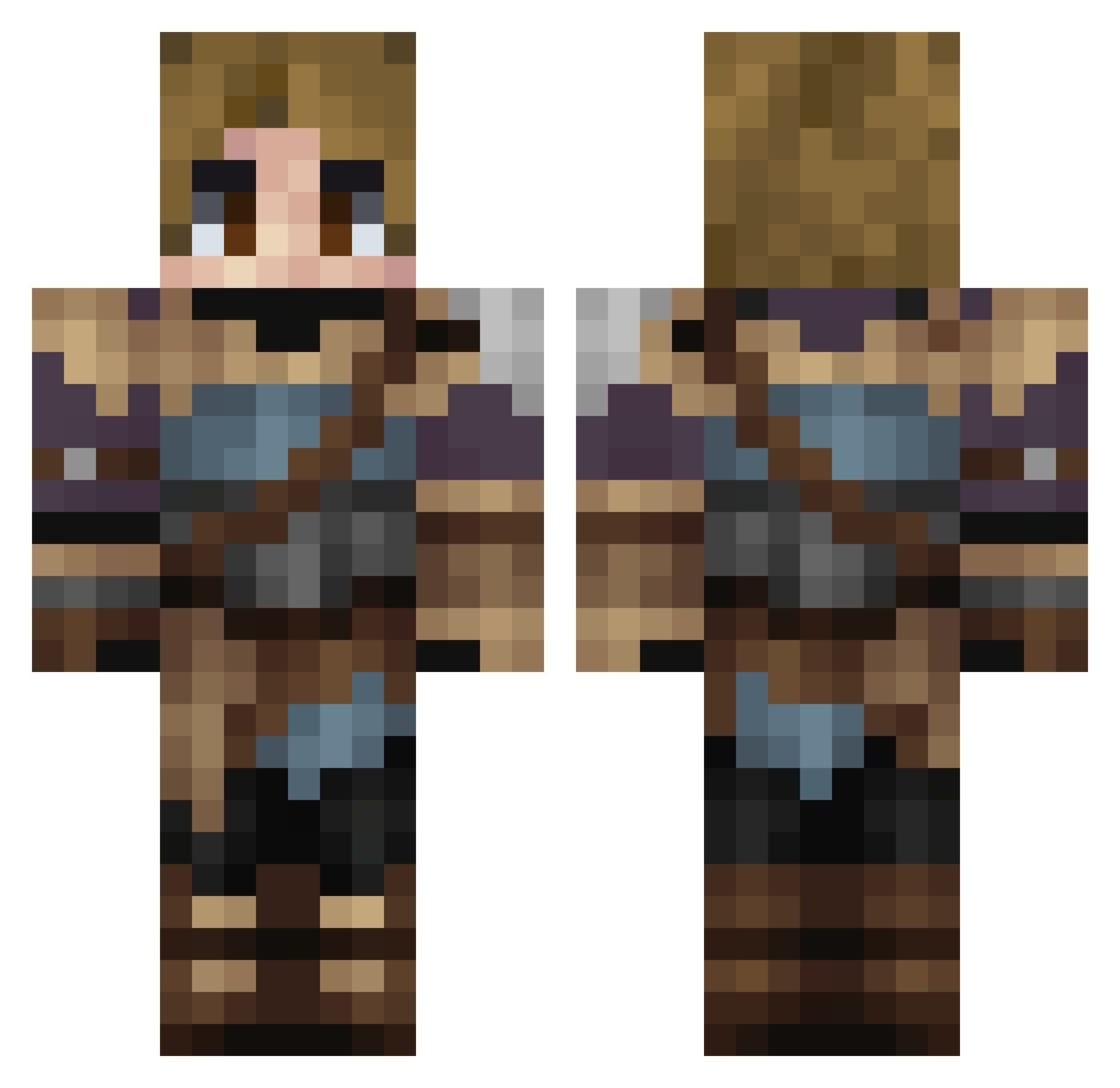 Plantwitdaboof Minecraft skin, front and back view
