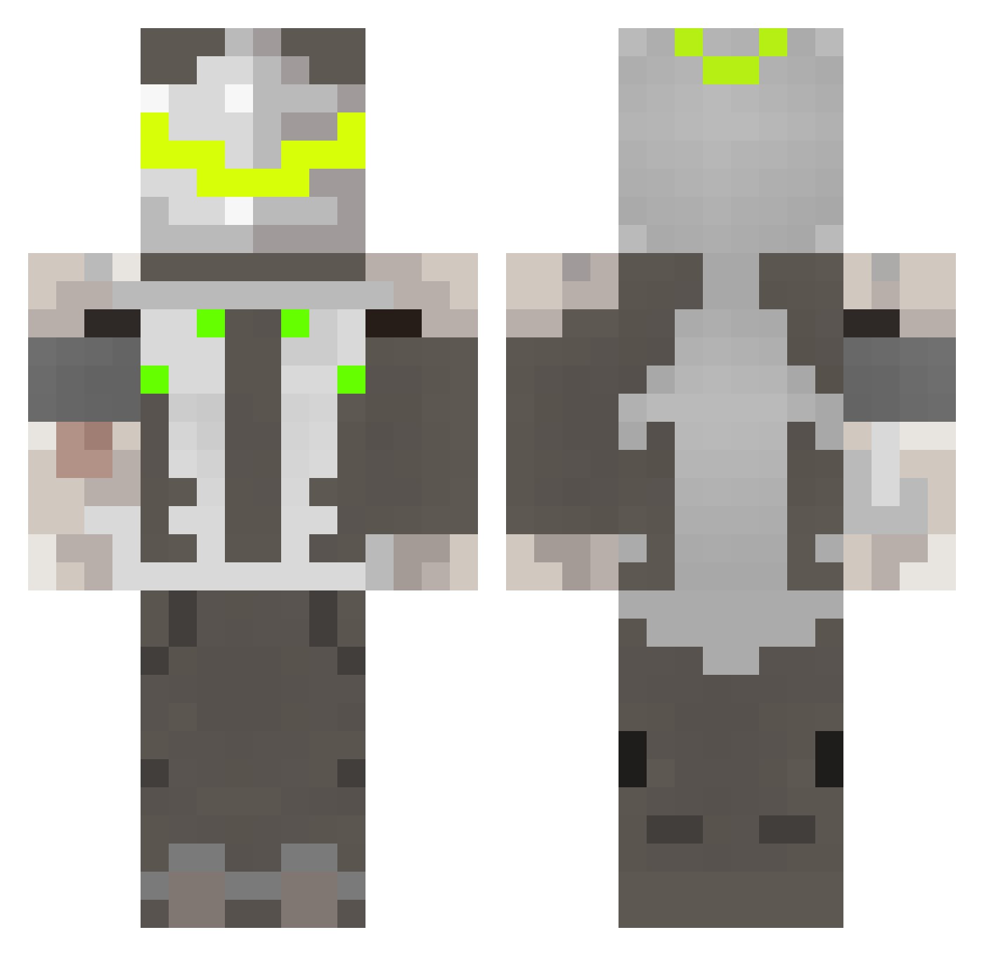 Detonator666 Minecraft skin, front and back view