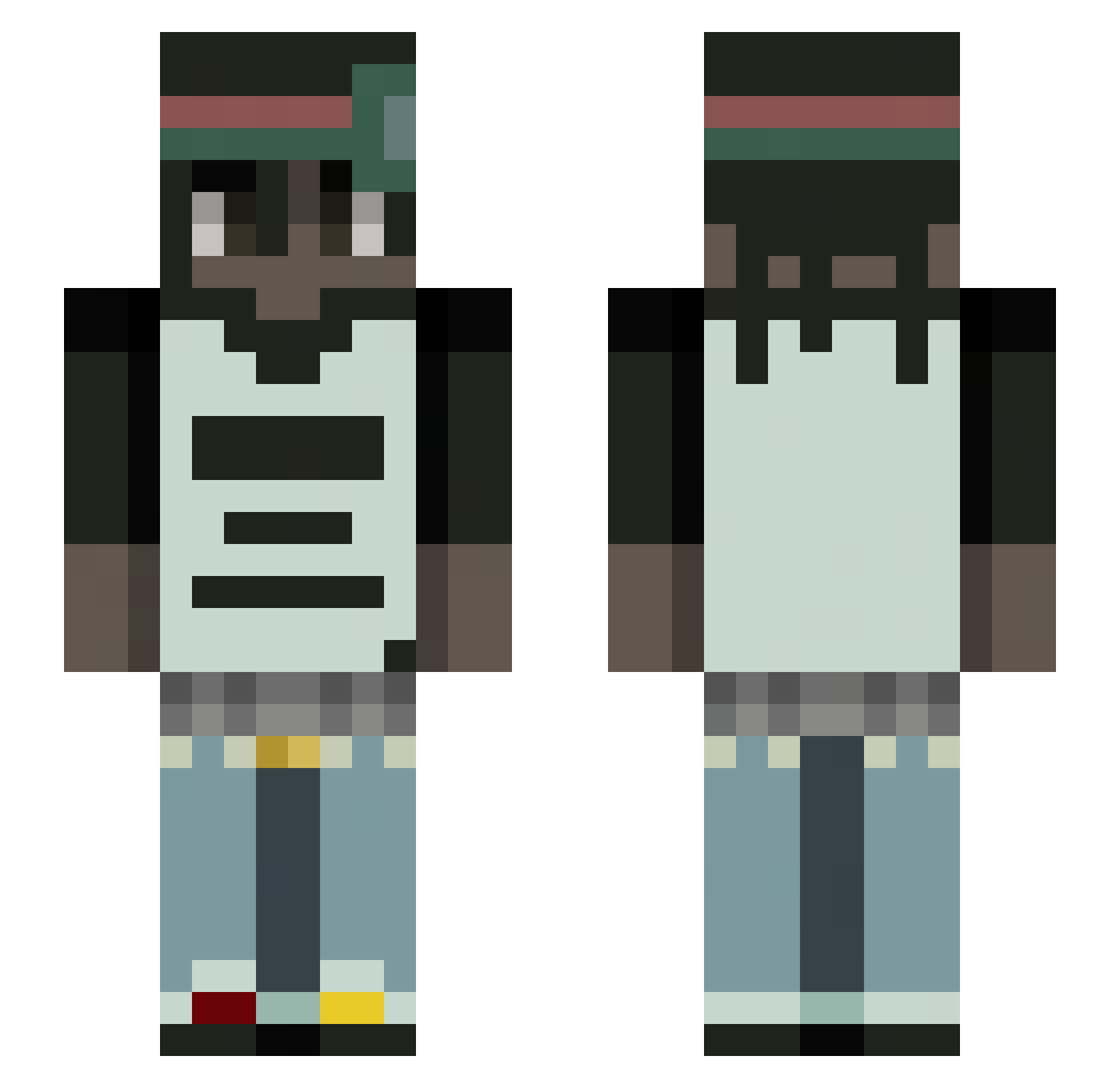 wwraf Minecraft skin, front and back view
