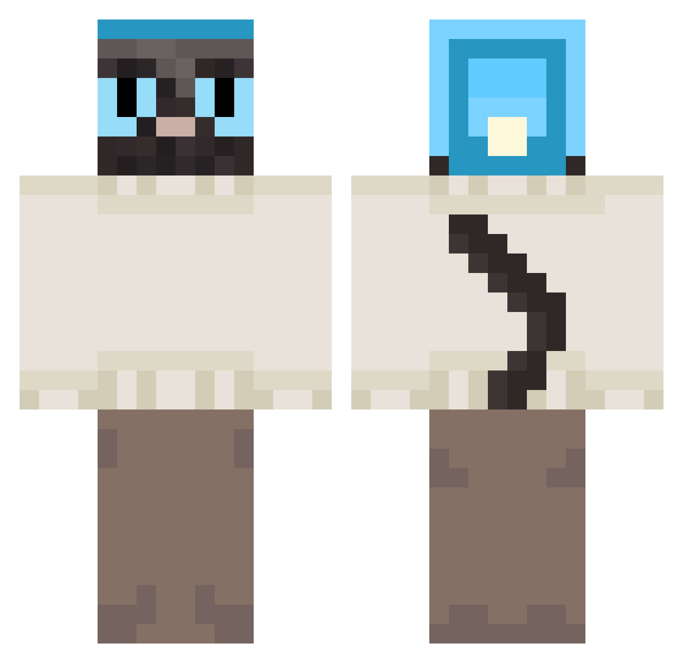 catboymiles27 Minecraft skin, front and back view