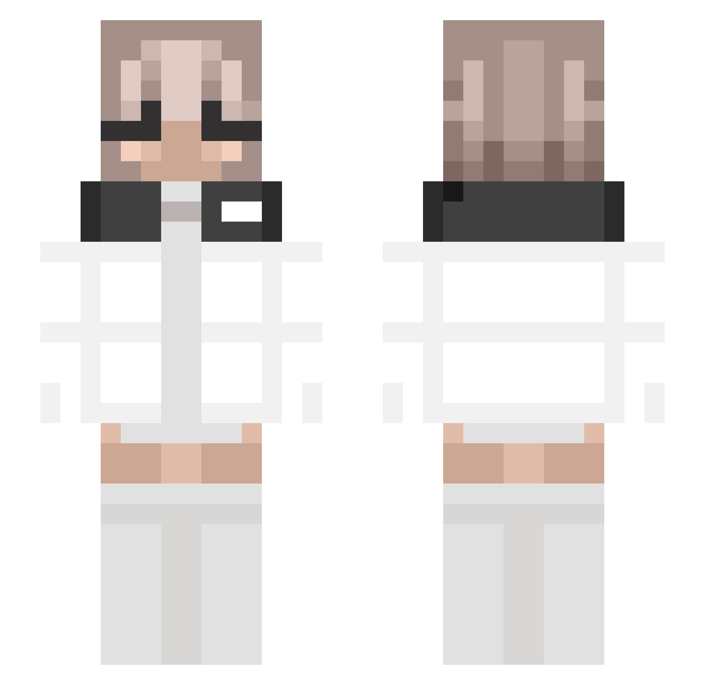 iJoehRx Minecraft skin, front and back view