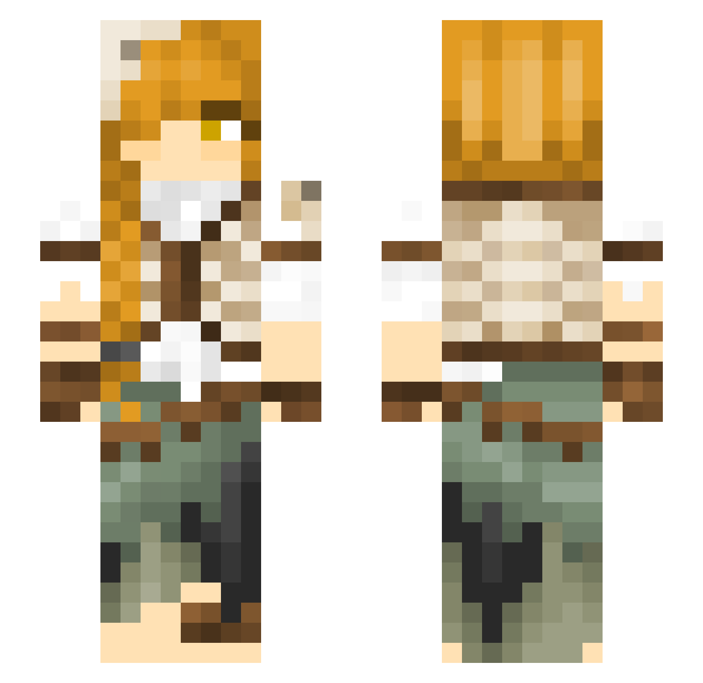 TheUnnaturalist Minecraft skin, front and back view