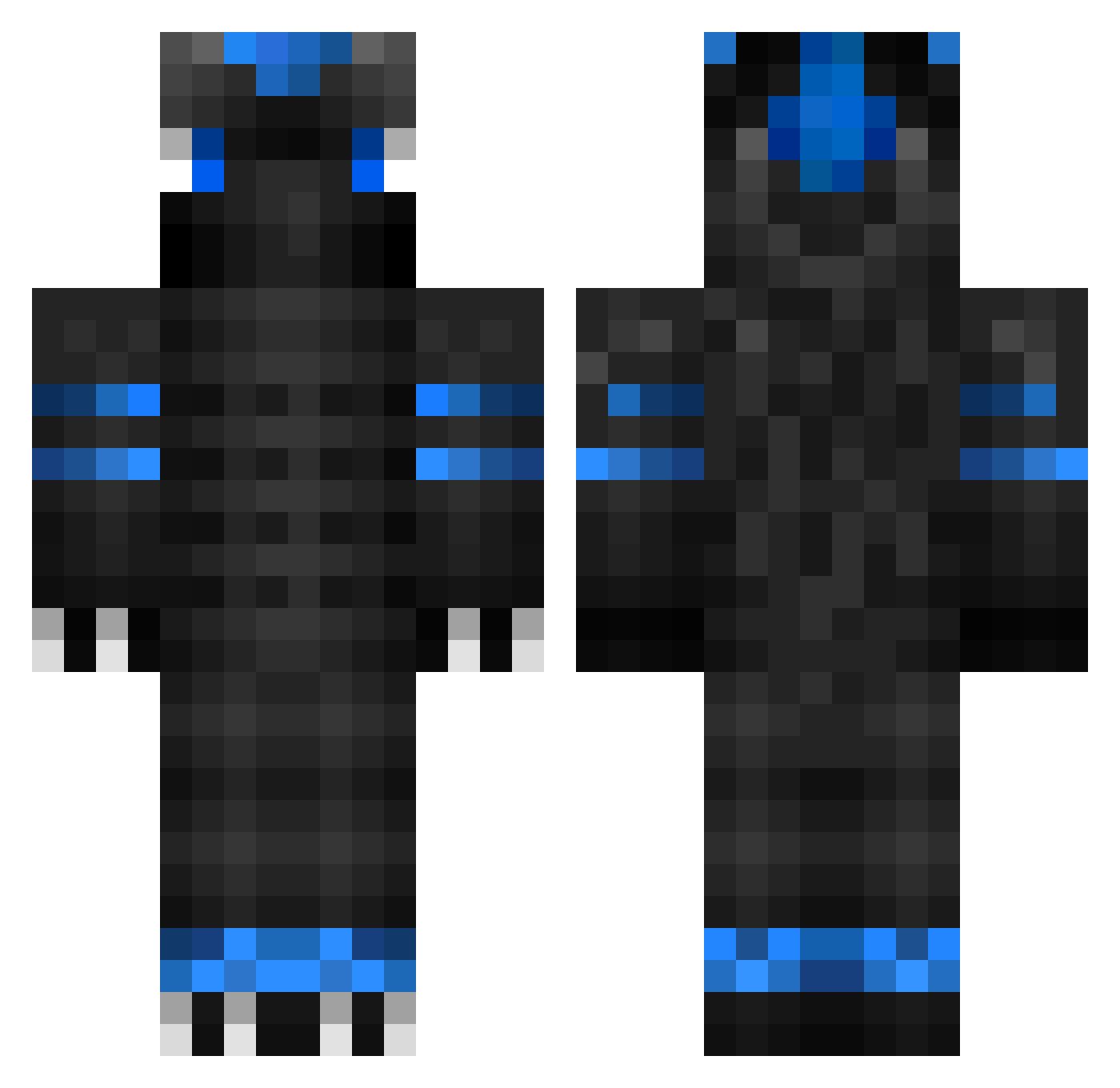 Reqzahh Minecraft skin, front and back view