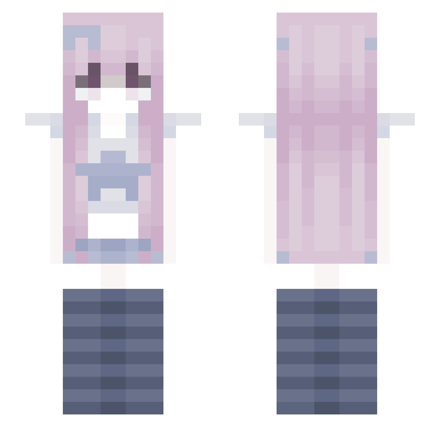 Yoaek Minecraft skin, front and back view