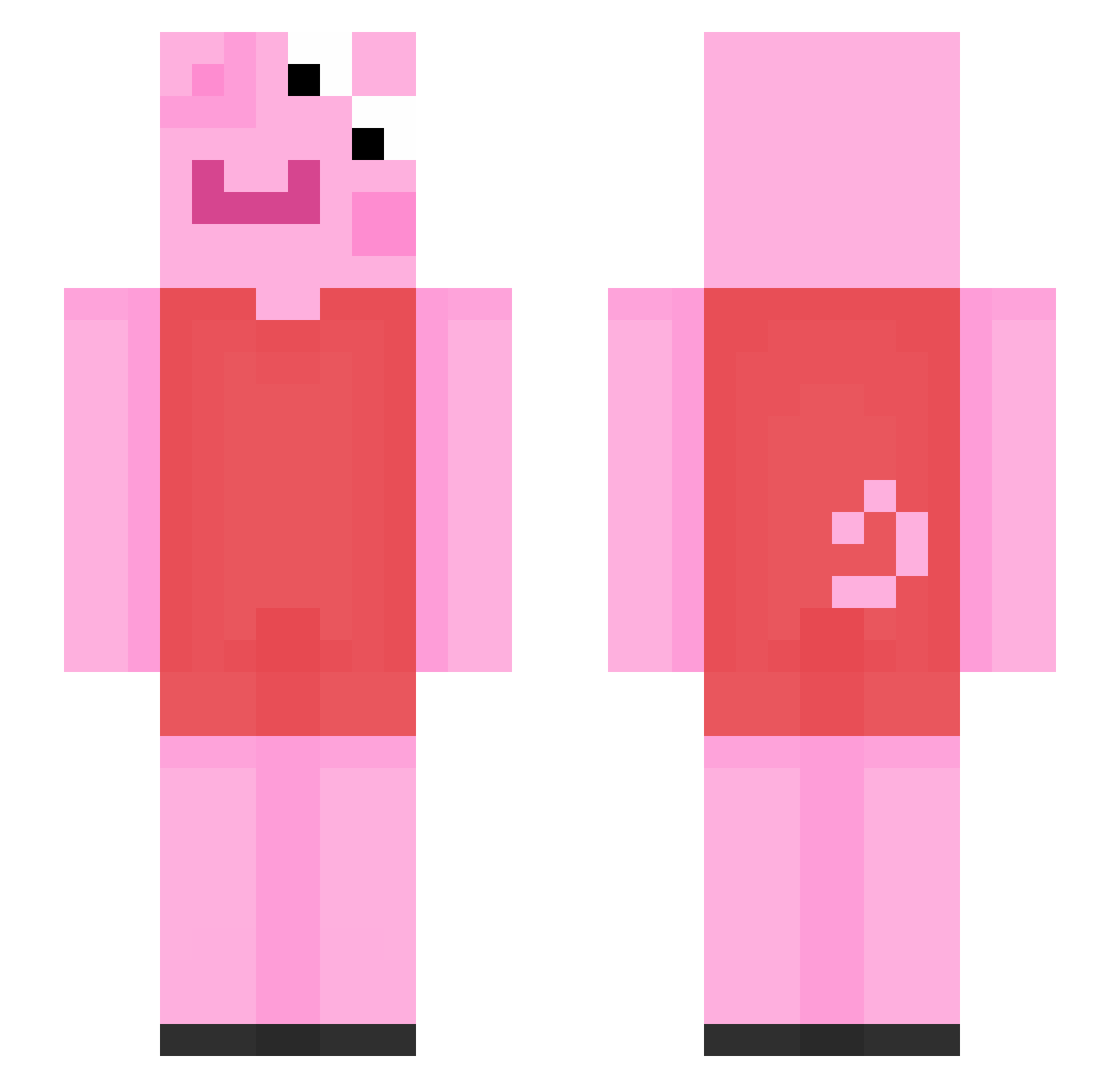 Shotting Minecraft skin, front and back view