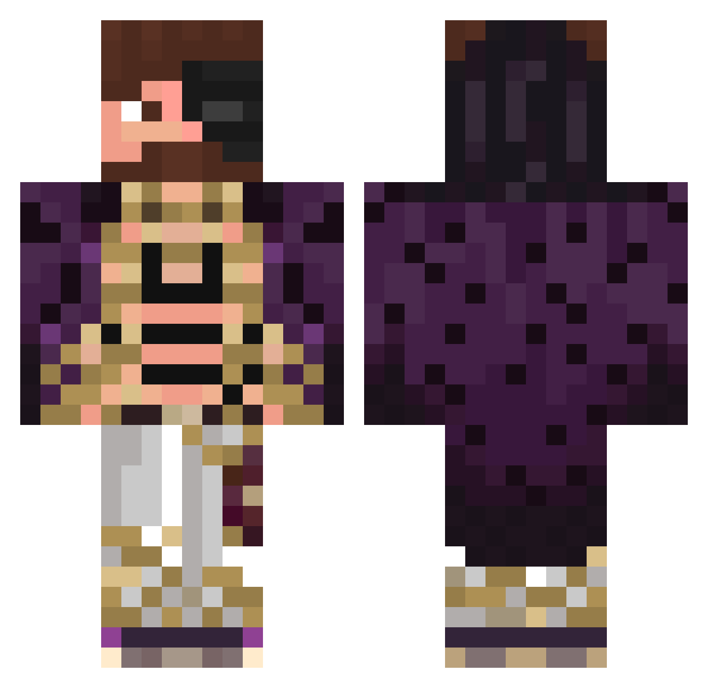 Karpa4o Minecraft skin, front and back view