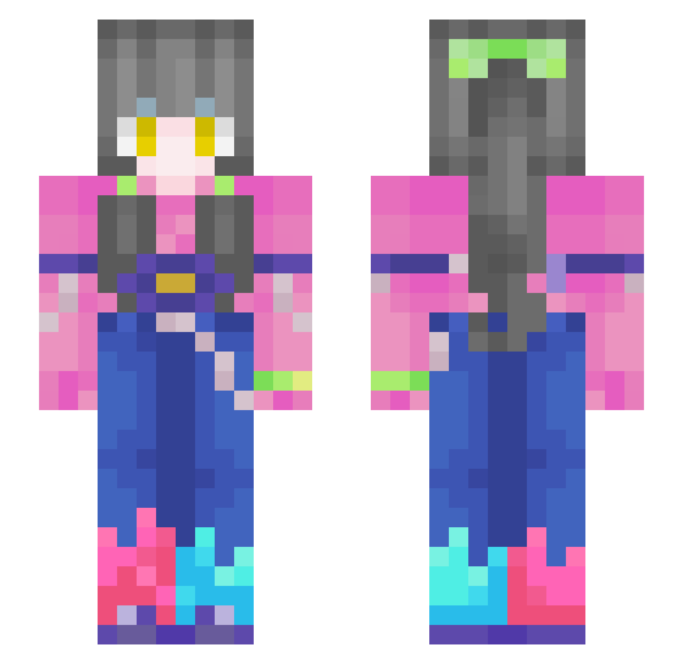MajuroMayleen Minecraft skin, front and back view