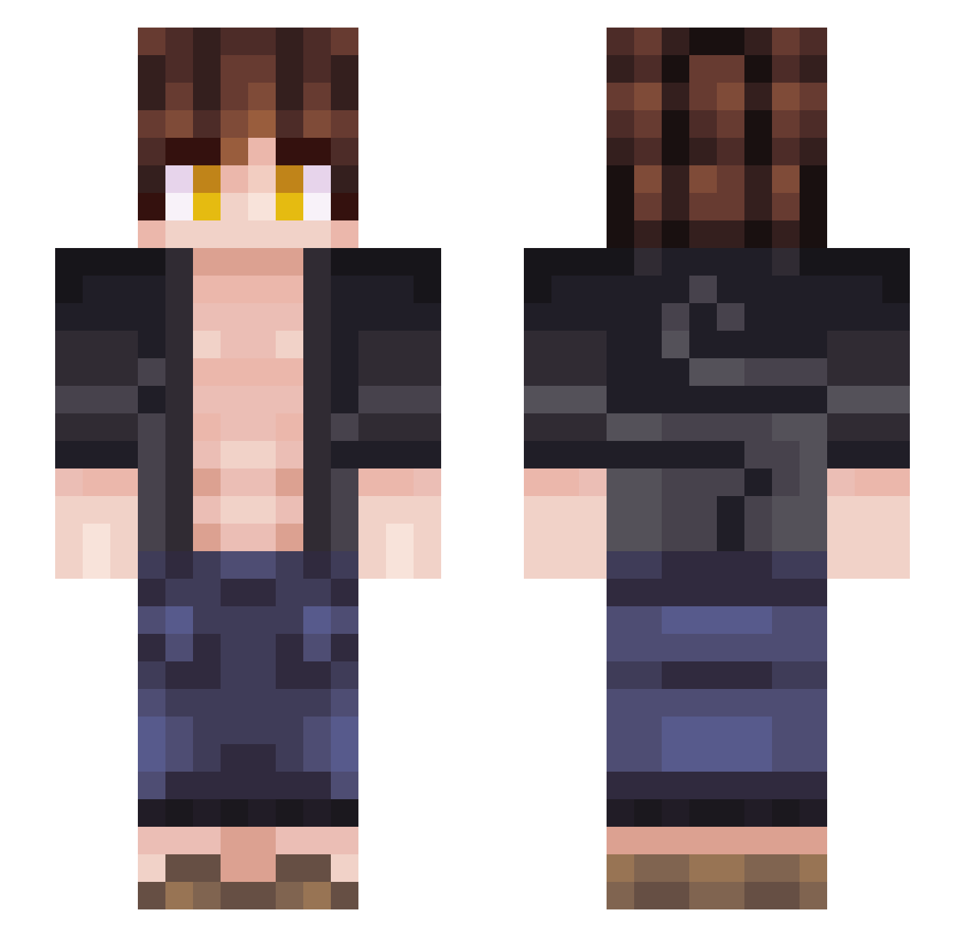 LionoOA Minecraft skin, front and back view
