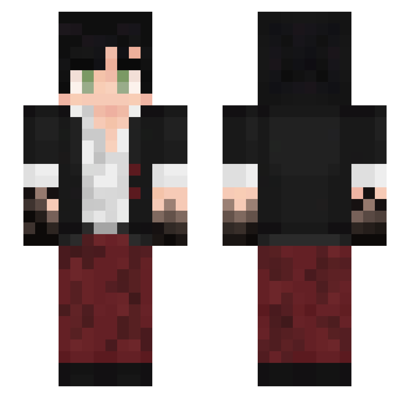 LazyLolz7000 Minecraft skin, front and back view