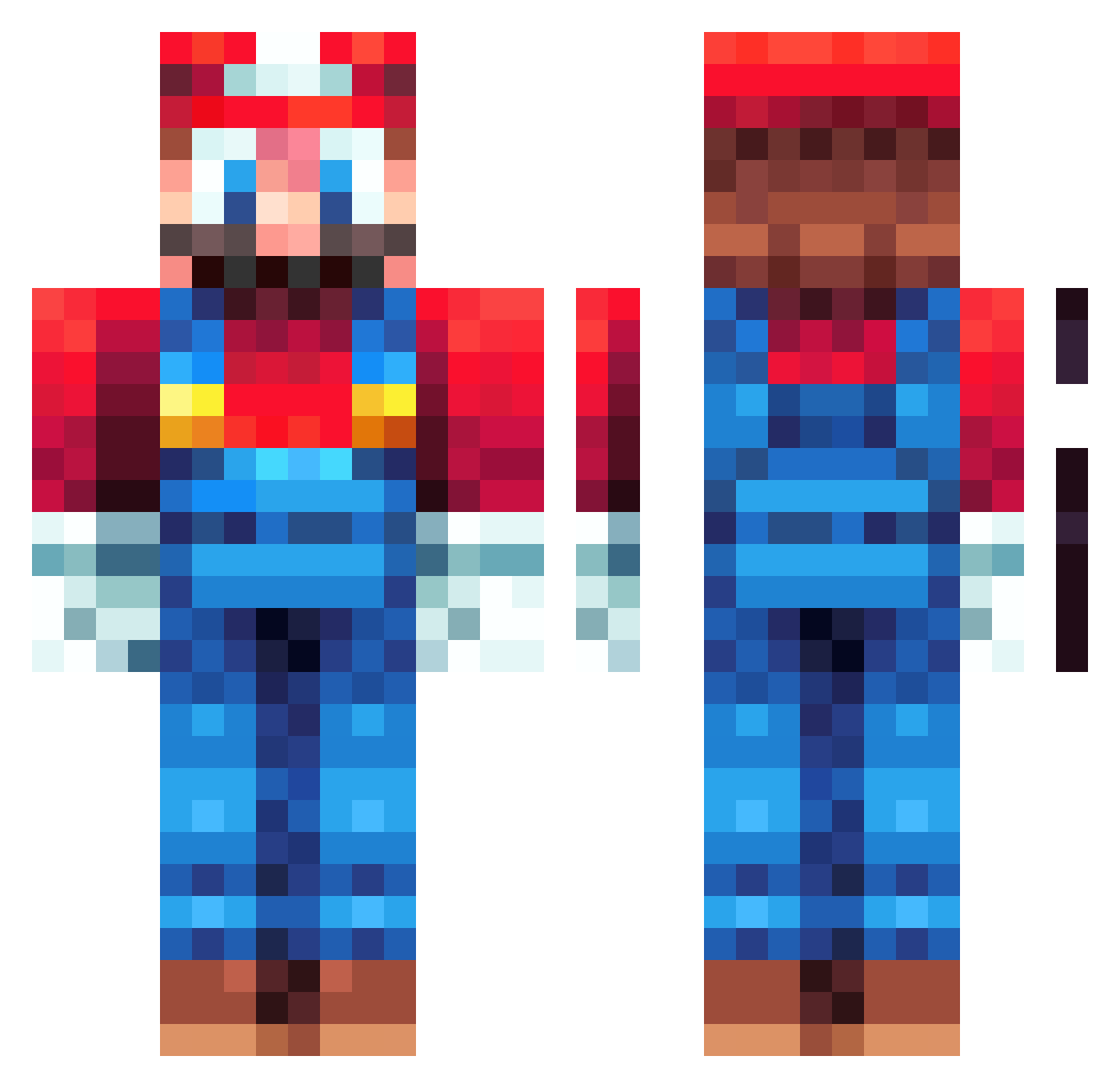 UncleRick09 Minecraft skin, front and back view