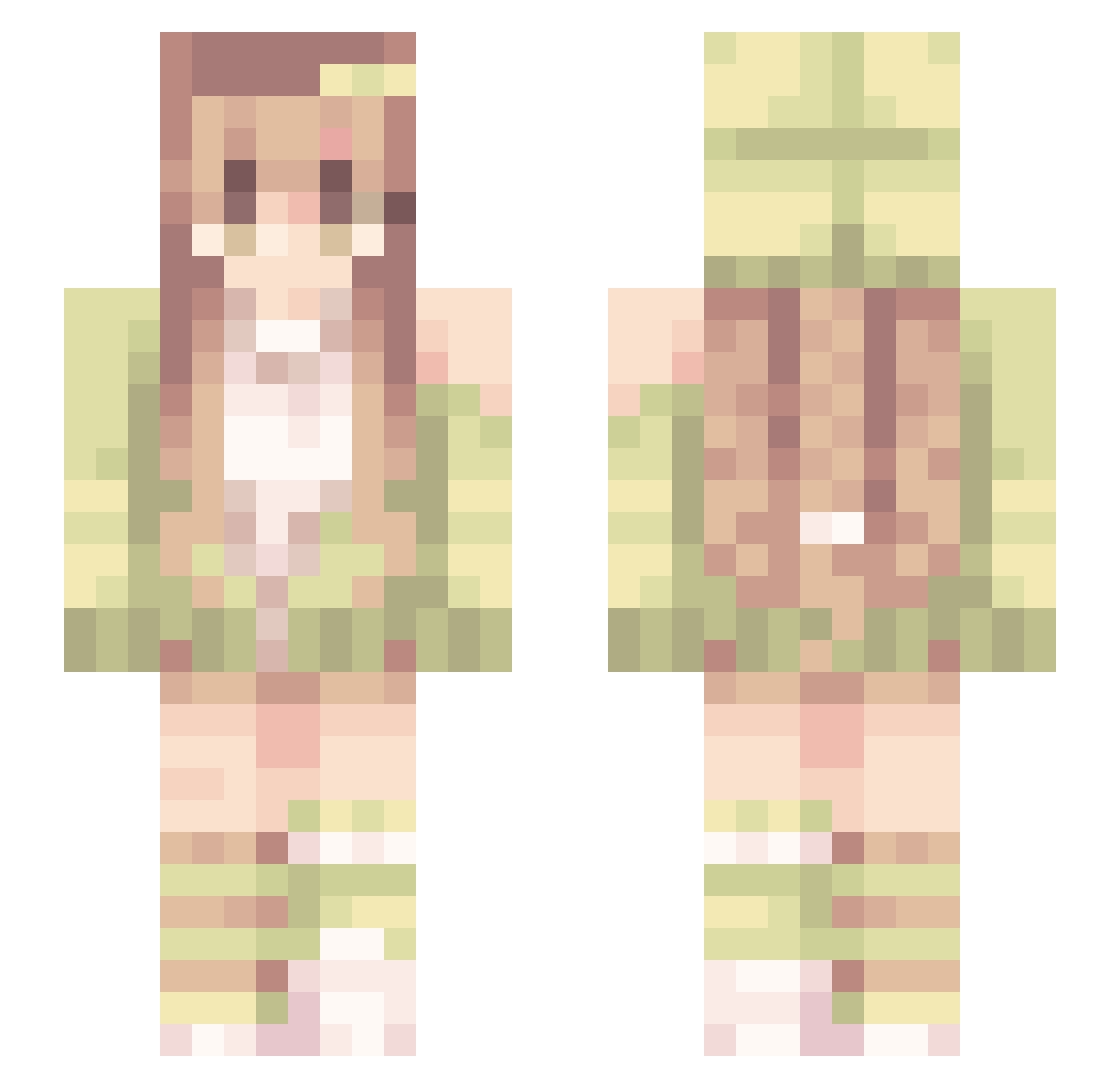 xkysmi Minecraft skin, front and back view