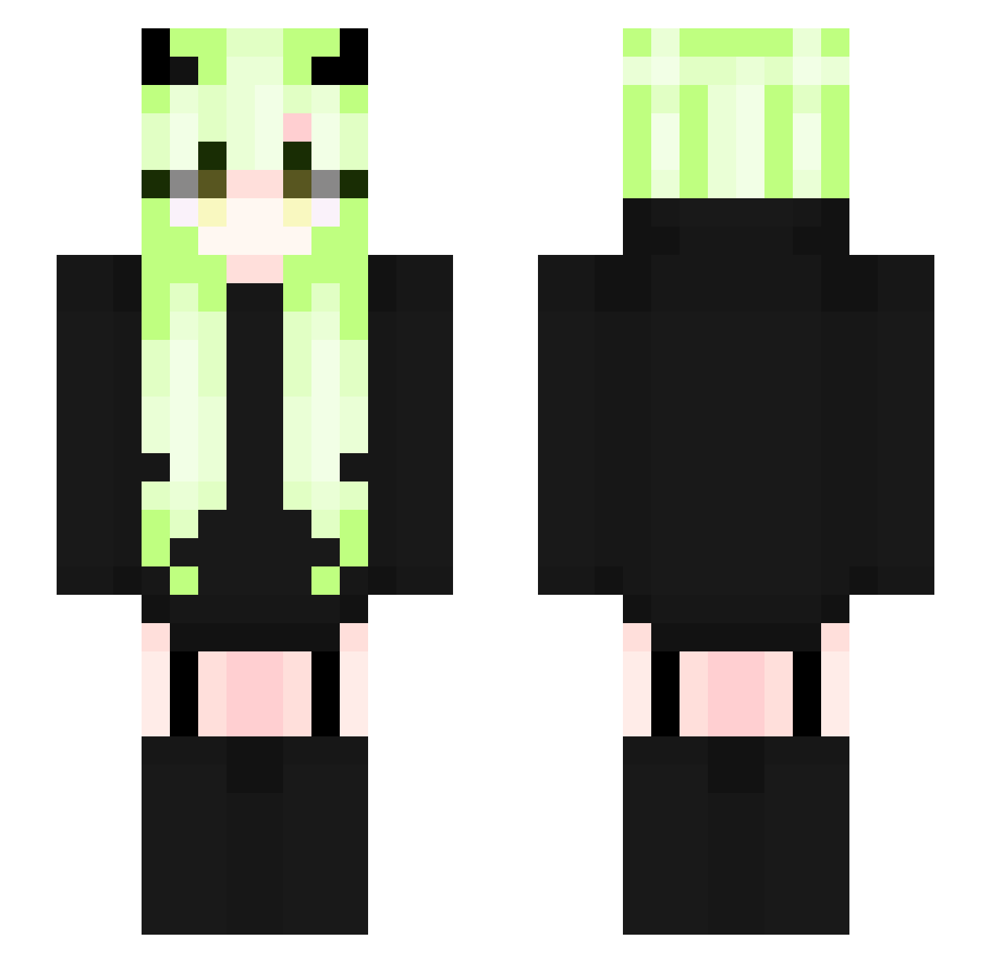 ReptilianMom Minecraft skin, front and back view