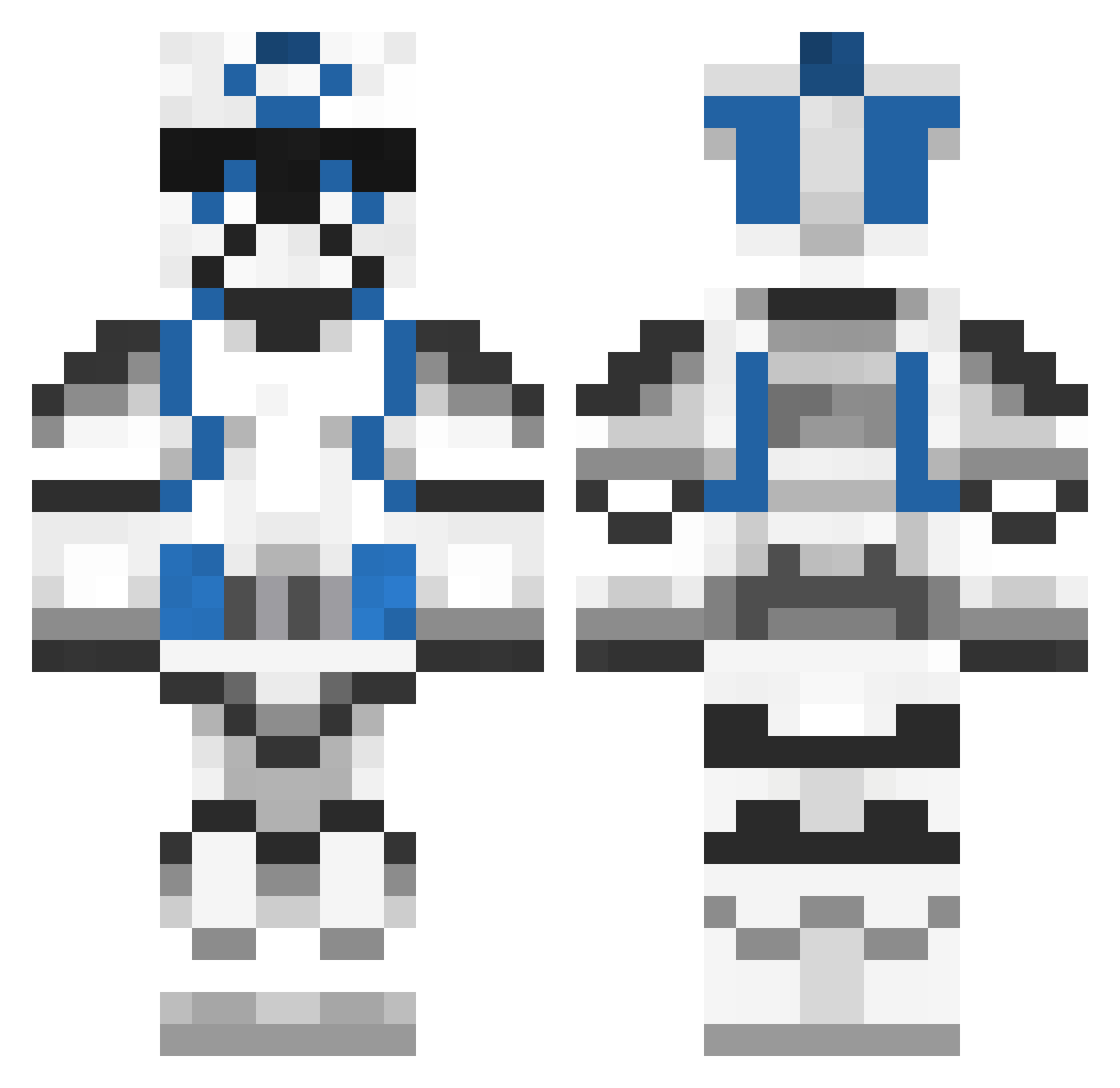 Electricoon Minecraft skin, front and back view
