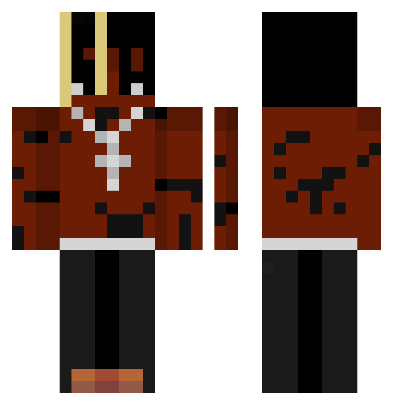 ru45 Minecraft skin, front and back view