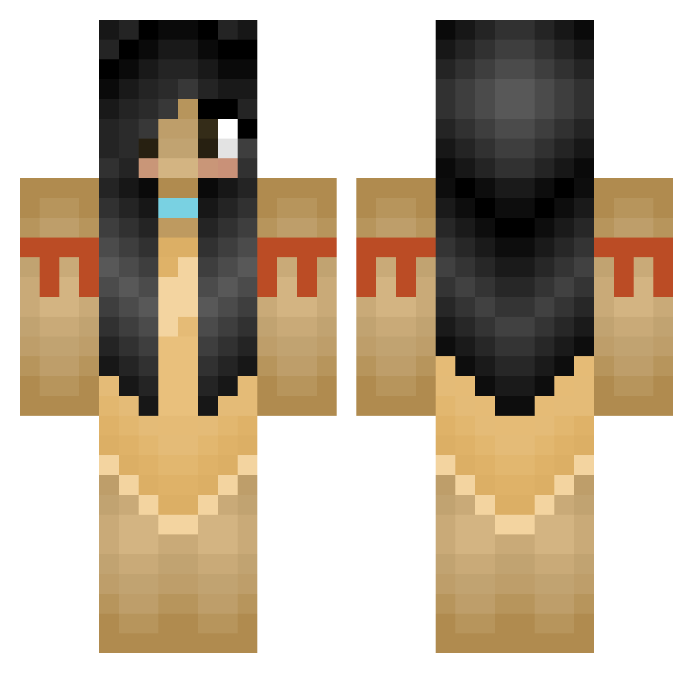 EnChancement Minecraft skin, front and back view