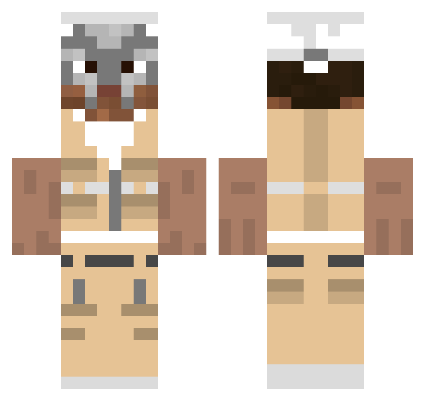 zLoxe Minecraft skin, front and back view