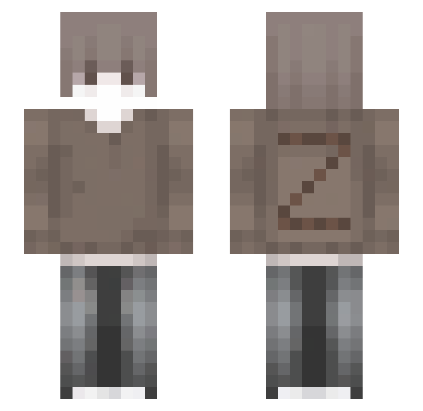 xiaozheng320 Minecraft skin, front and back view