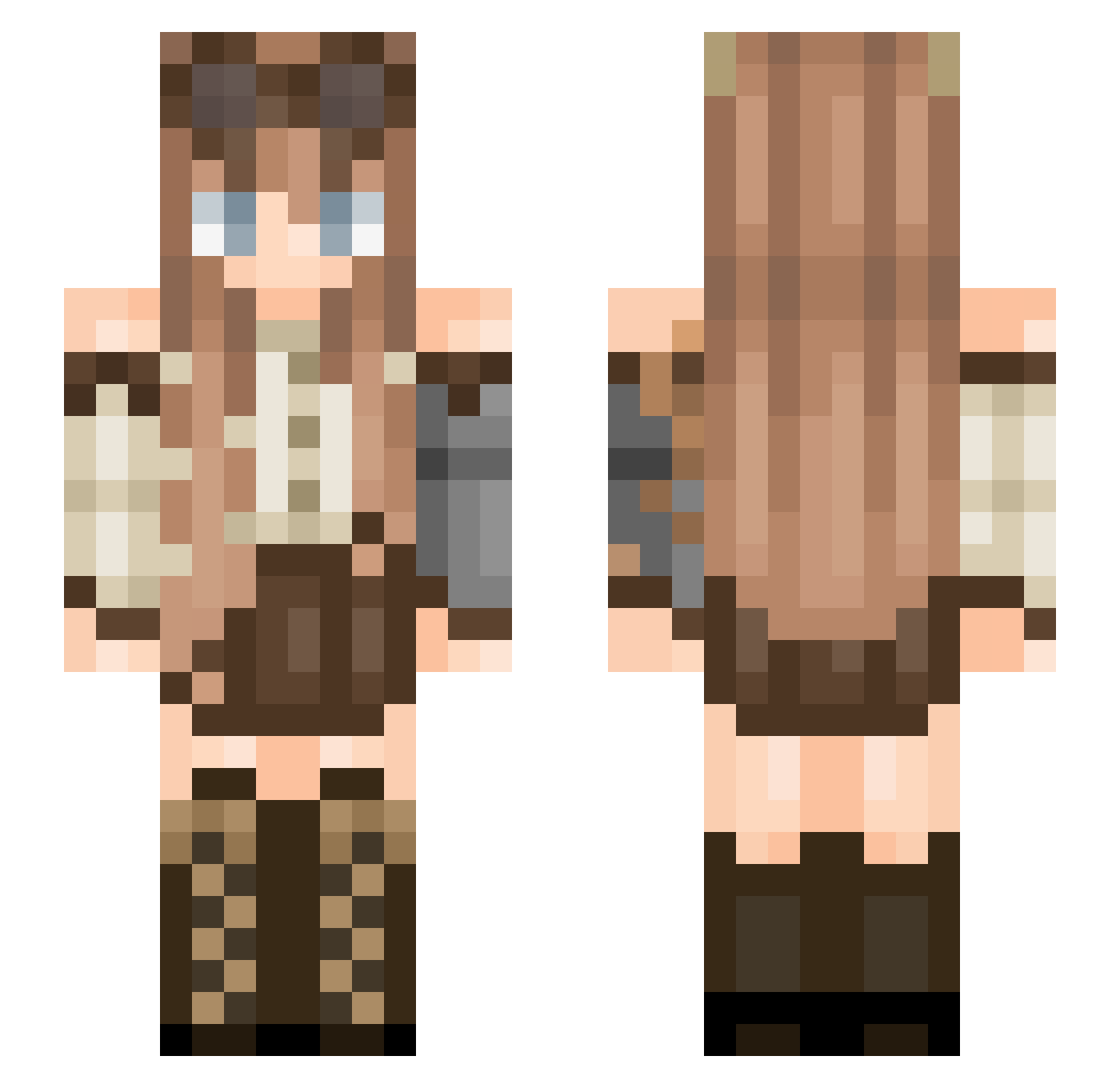 ToadyxDx Minecraft skin, front and back view