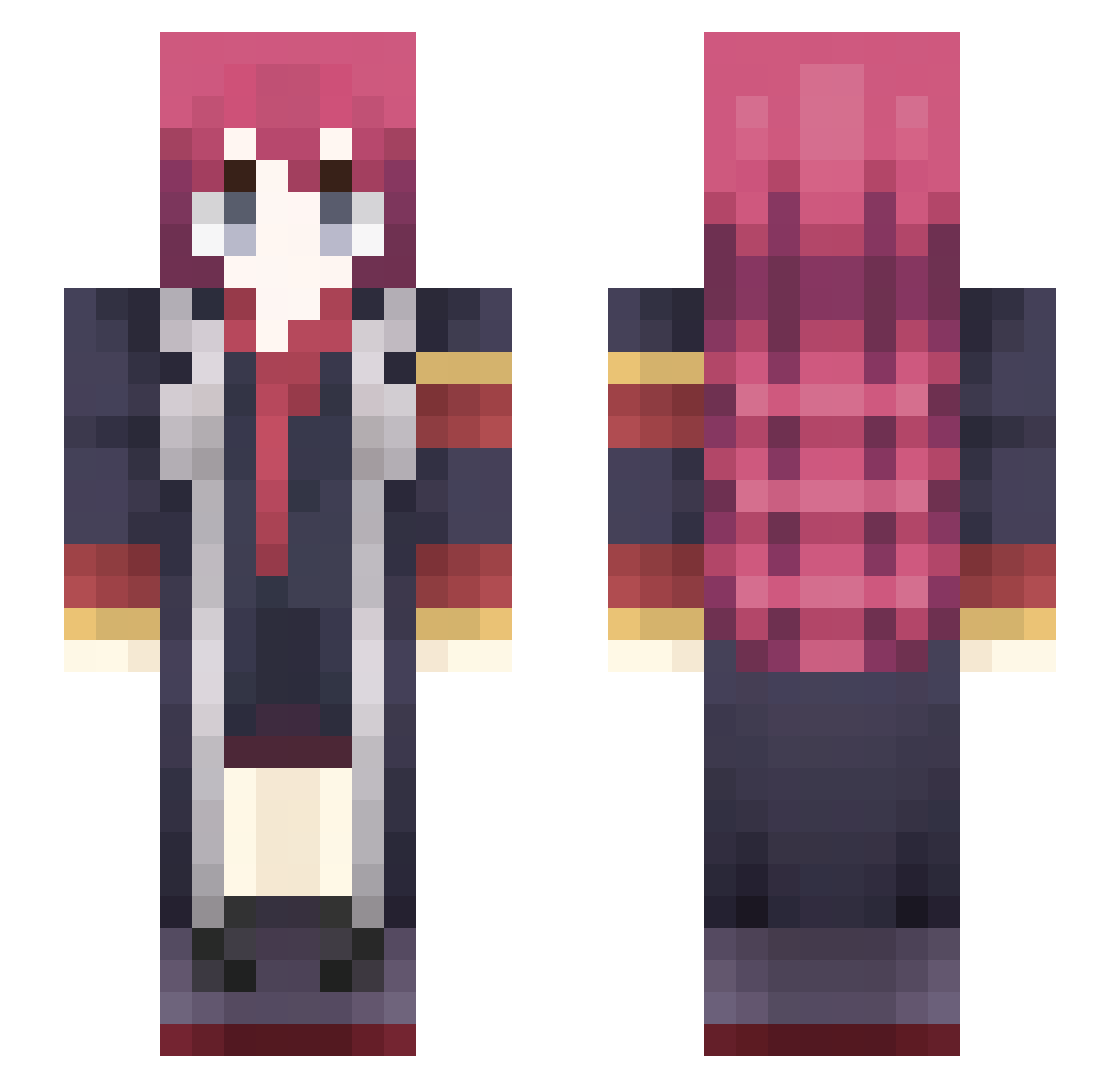Wine1998 Minecraft skin, front and back view