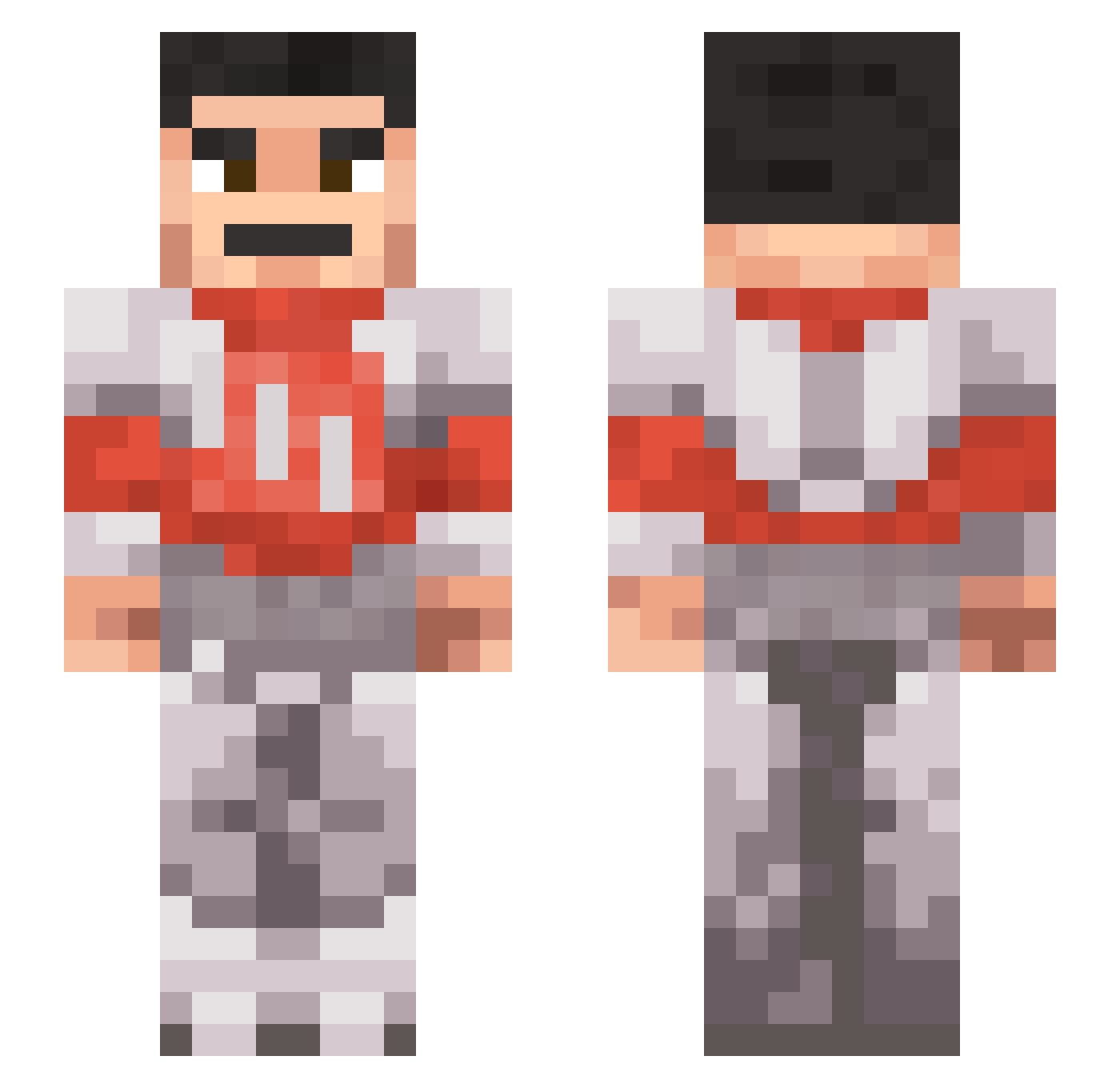 Soltidrit Minecraft skin, front and back view