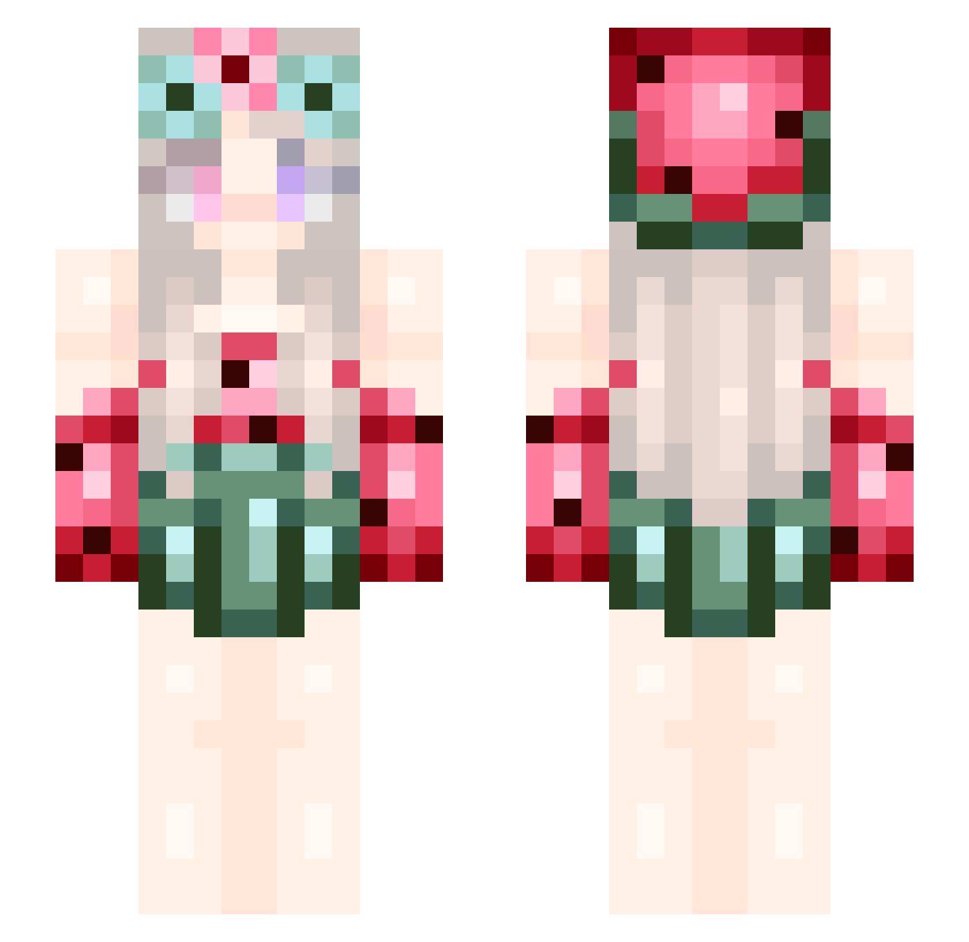ViewerDP Minecraft skin, front and back view