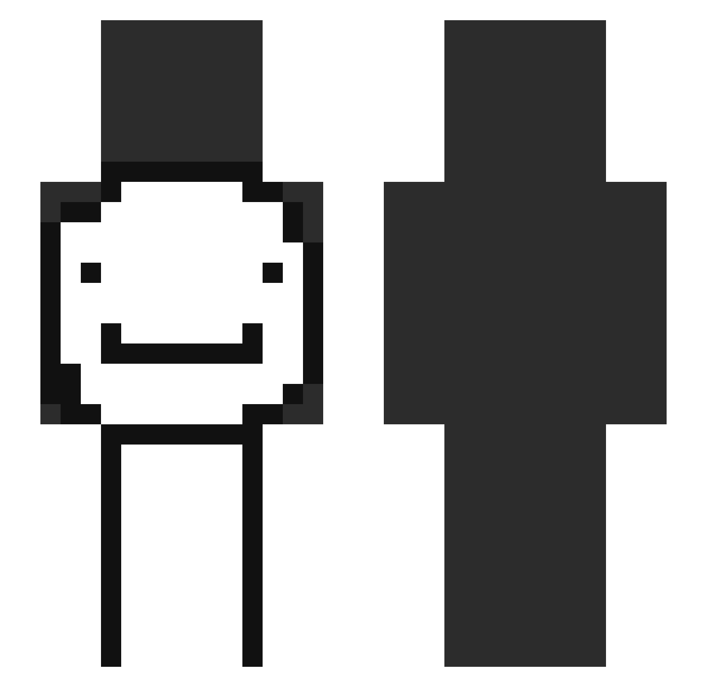 SpawnPointss Minecraft skin, front and back view
