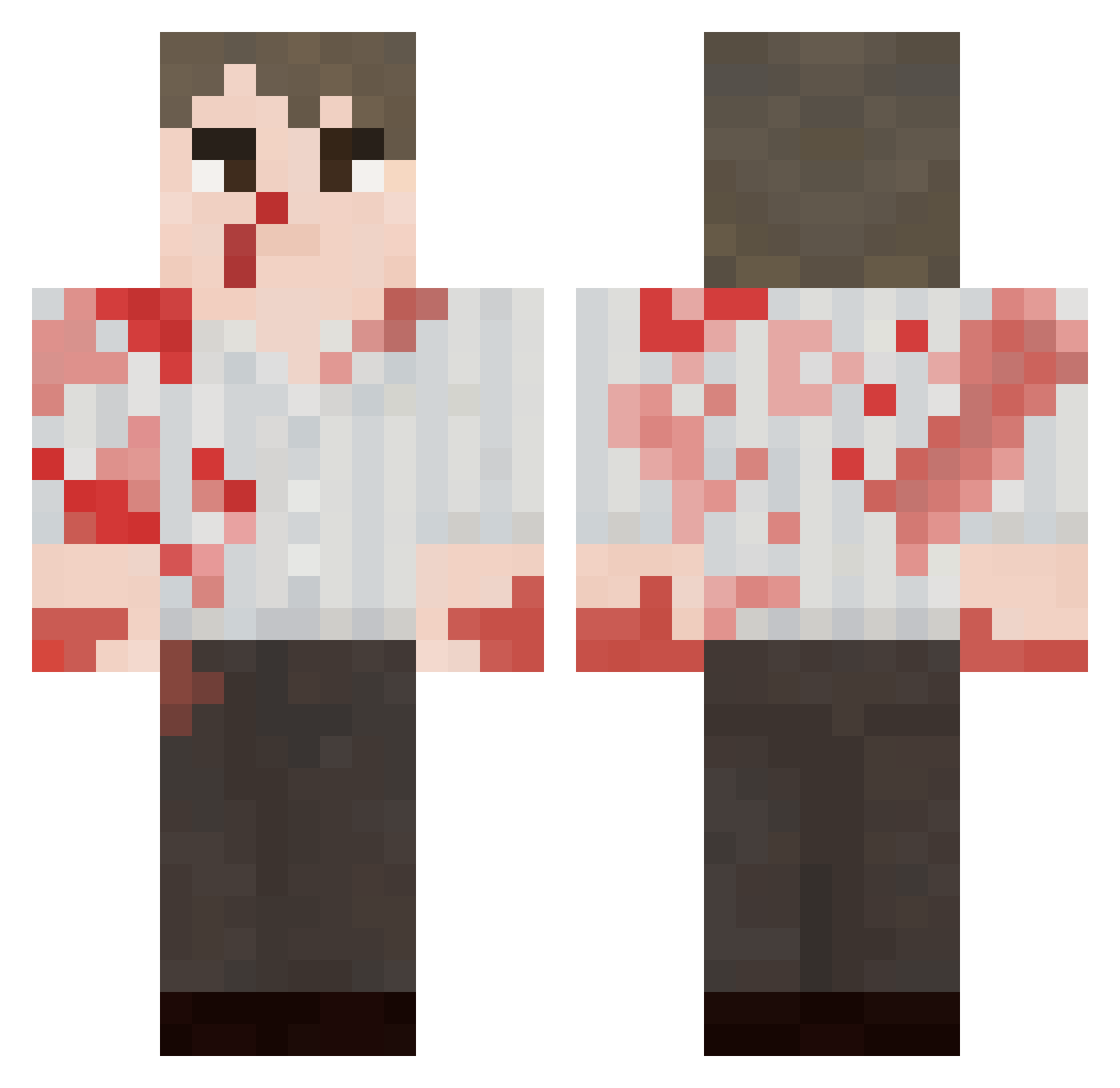LecterHannibal Minecraft skin, front and back view