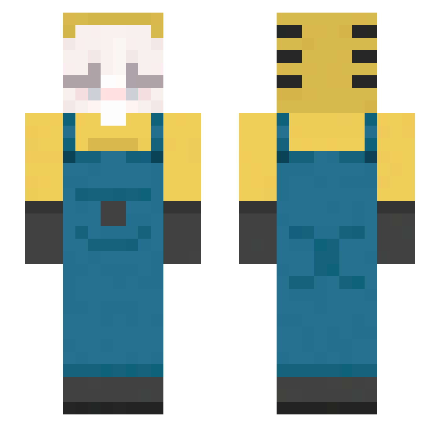 simplytu1ip Minecraft skin, front and back view