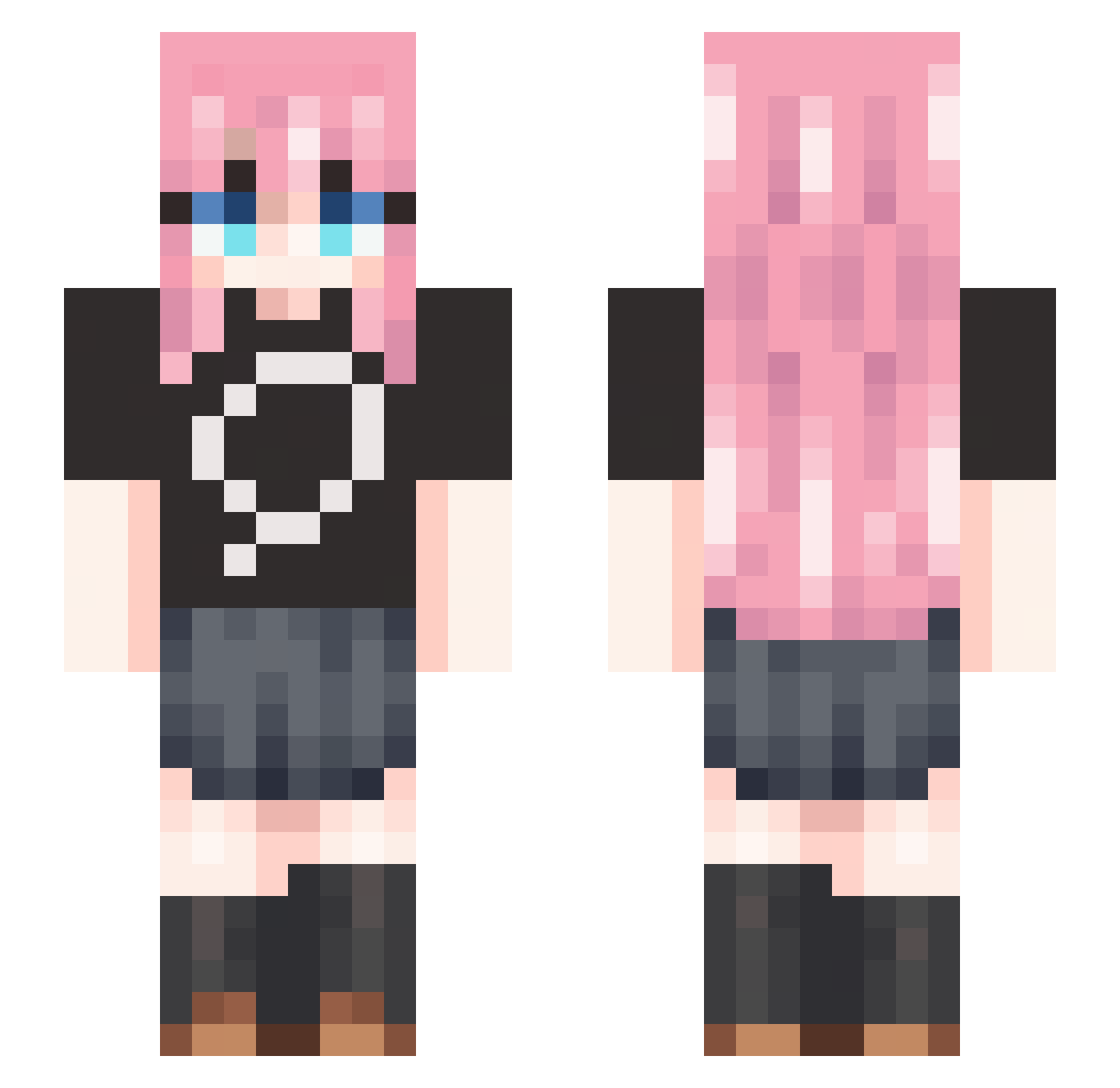Papuq08 Minecraft skin, front and back view