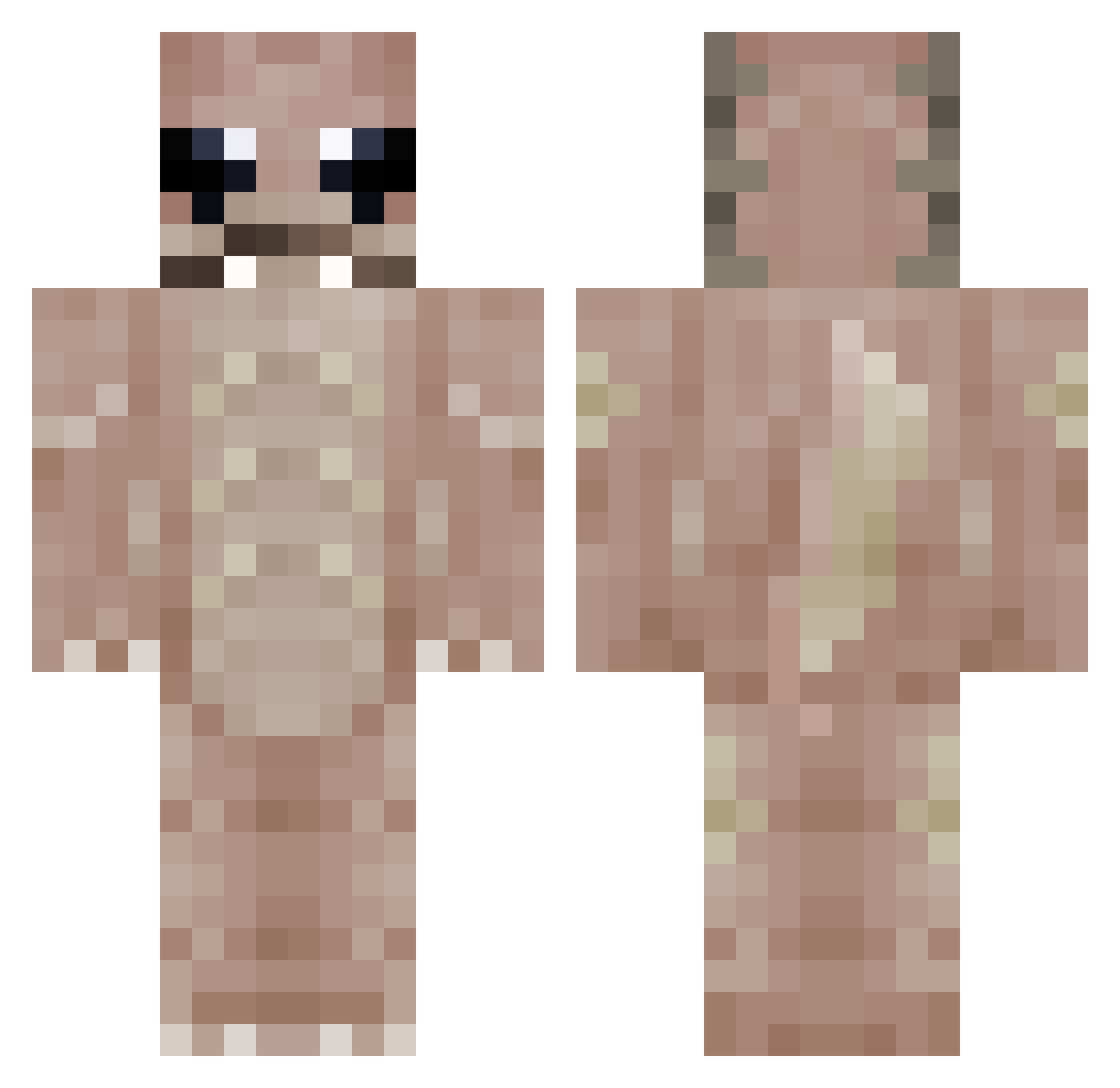 BexBoonx Minecraft skin, front and back view
