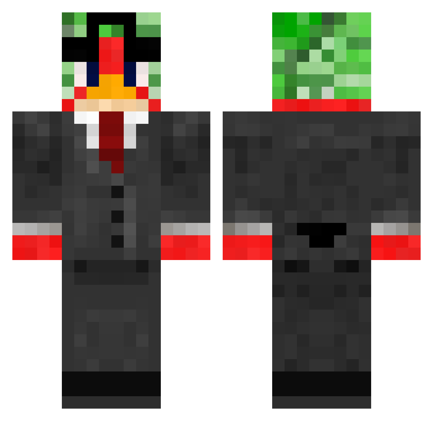 Redbirdpro Minecraft skin, front and back view